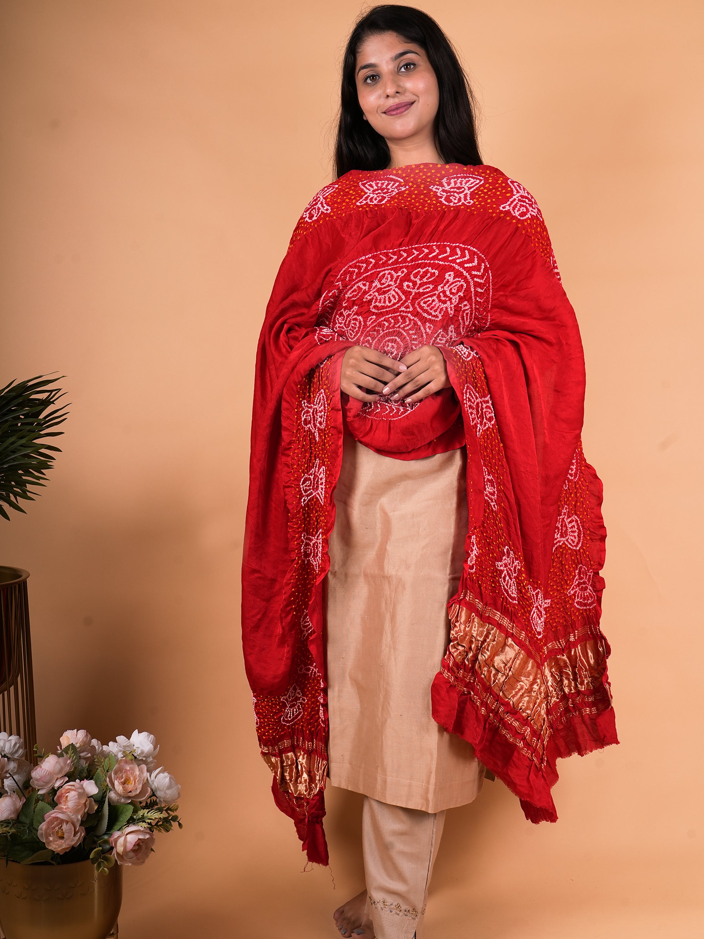 Pure Gajj Silk Ras Mandal Dupatta