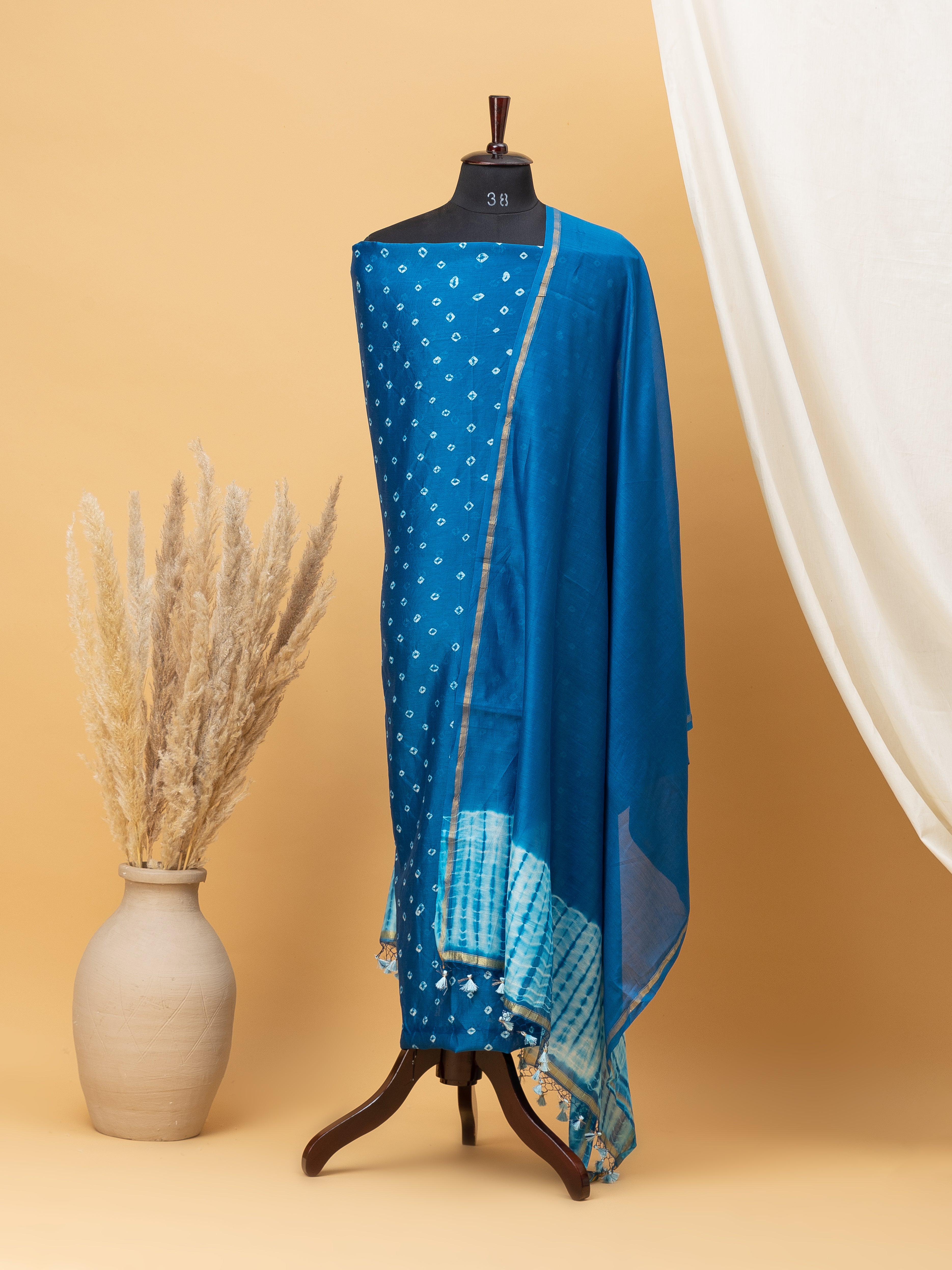 Chanderi Bandhani Suit