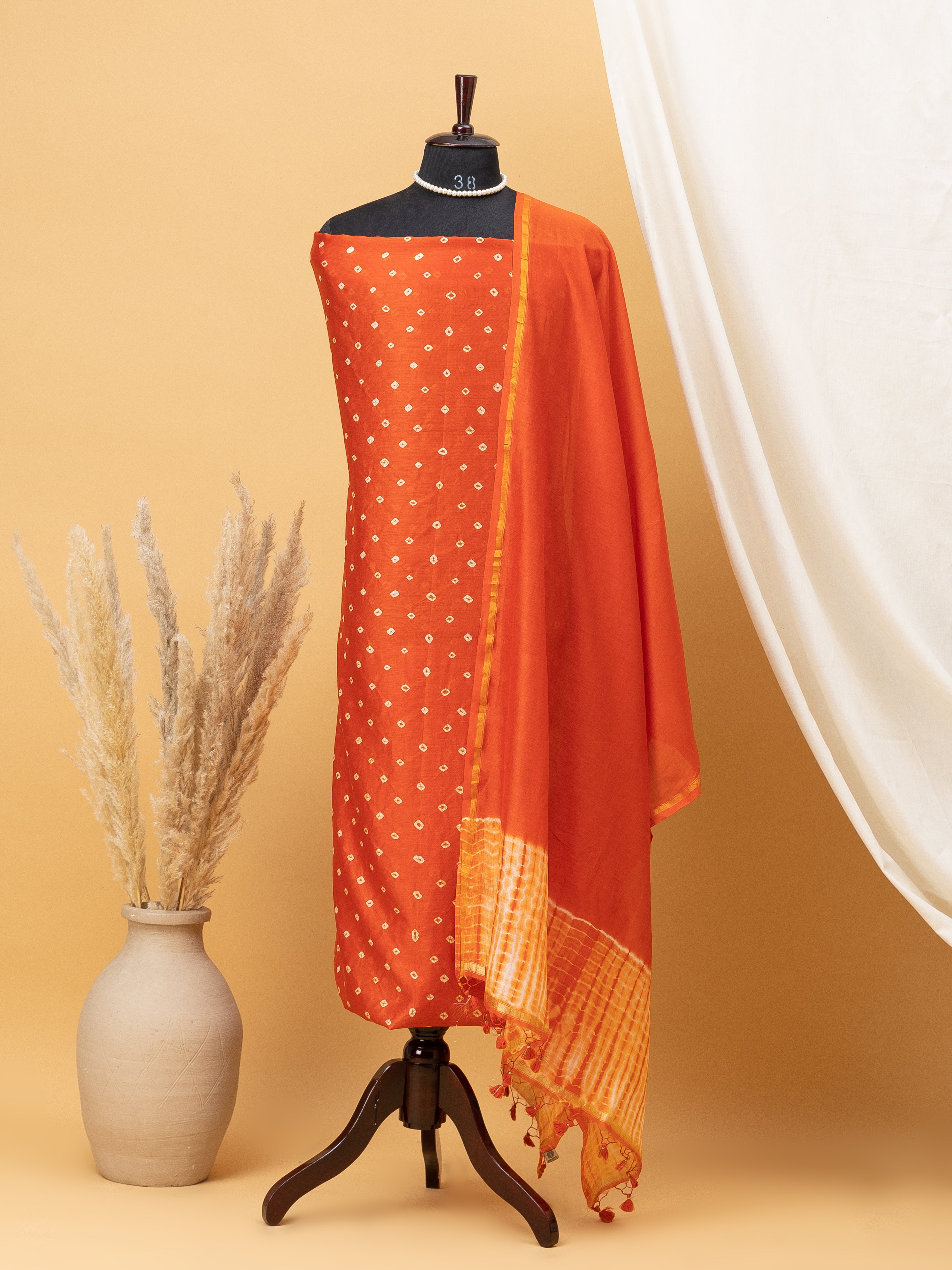 Chanderi Bandhani Suit