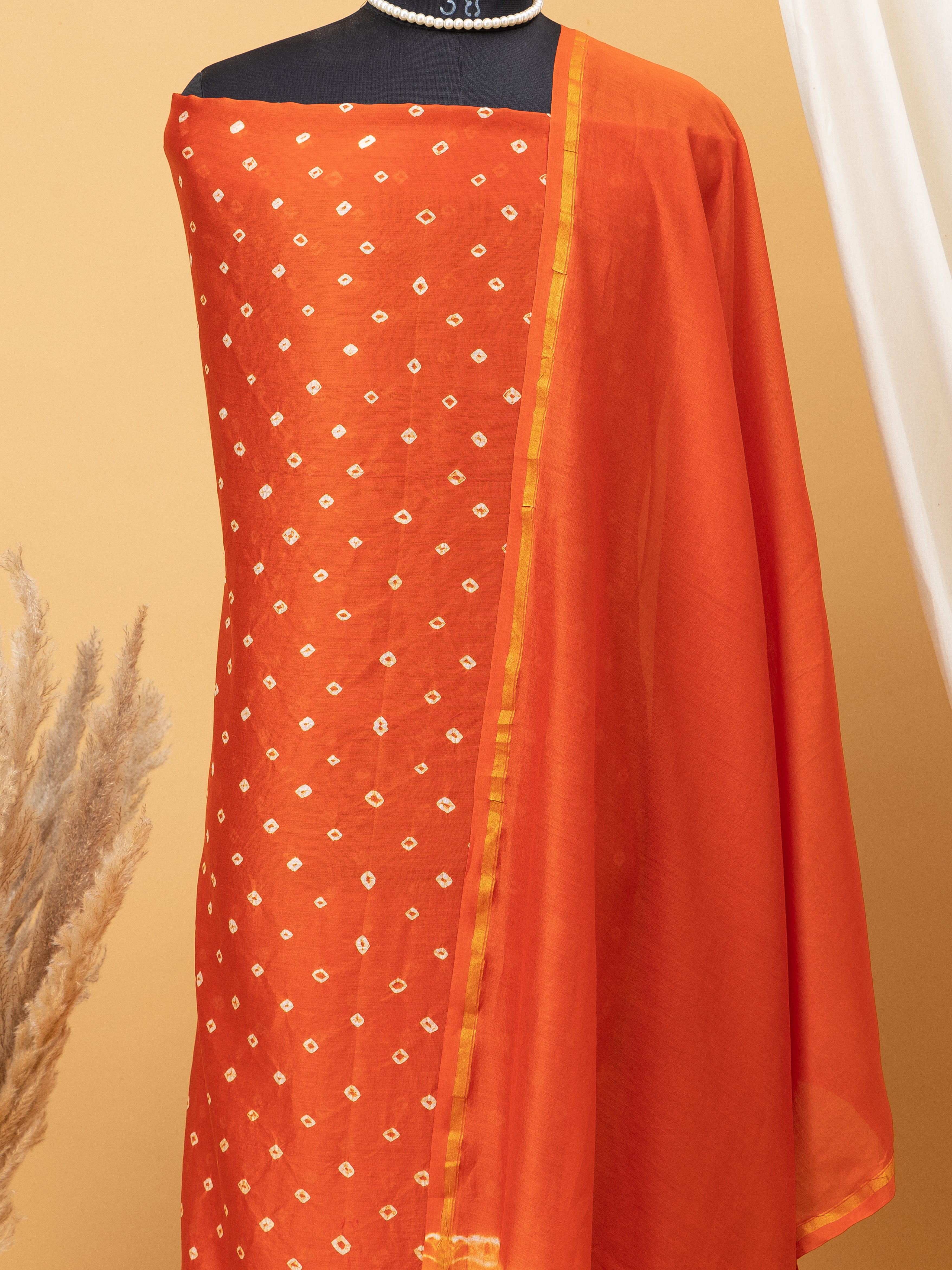 Chanderi Bandhani Suit