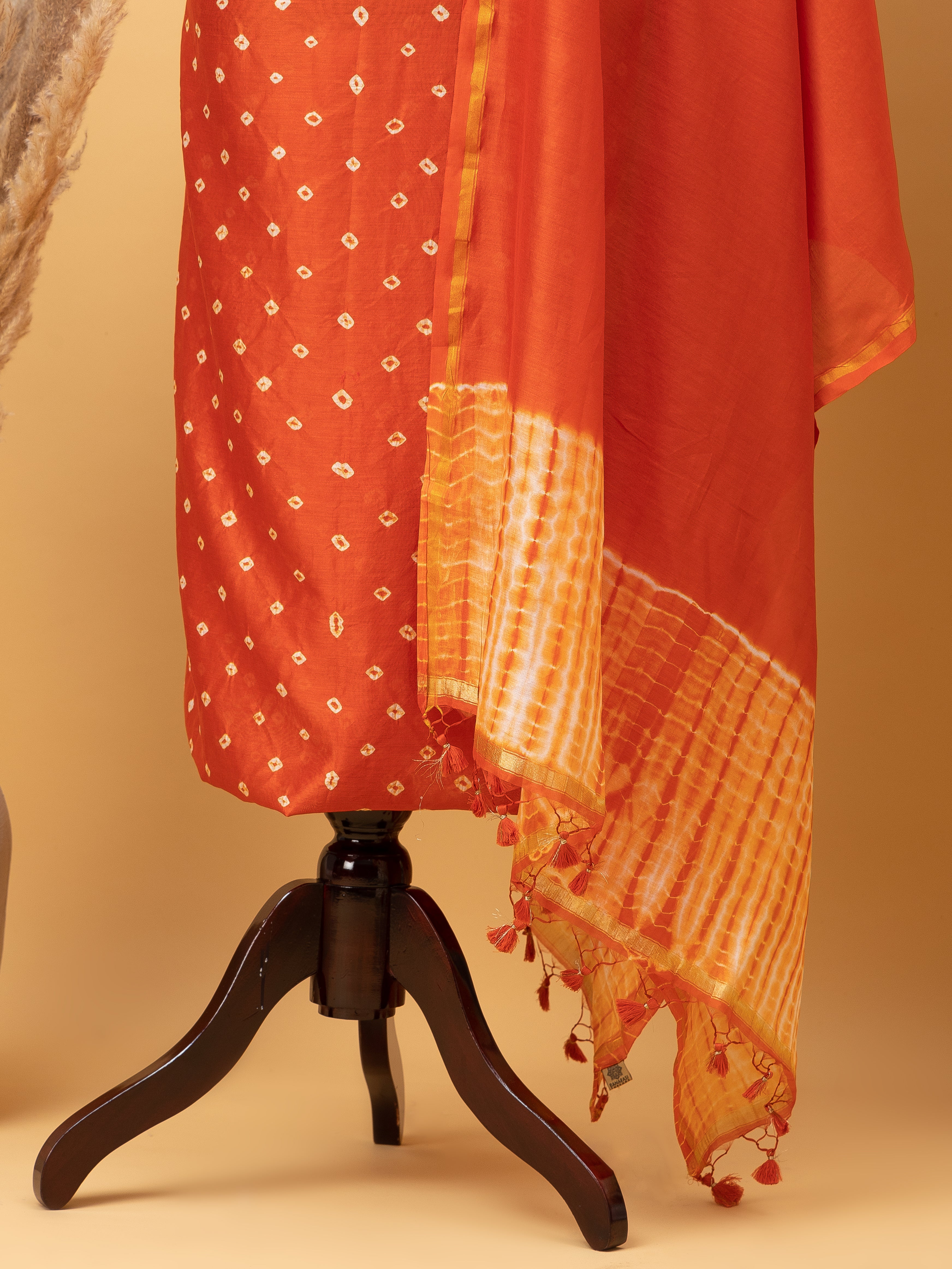 Chanderi Bandhani Suit