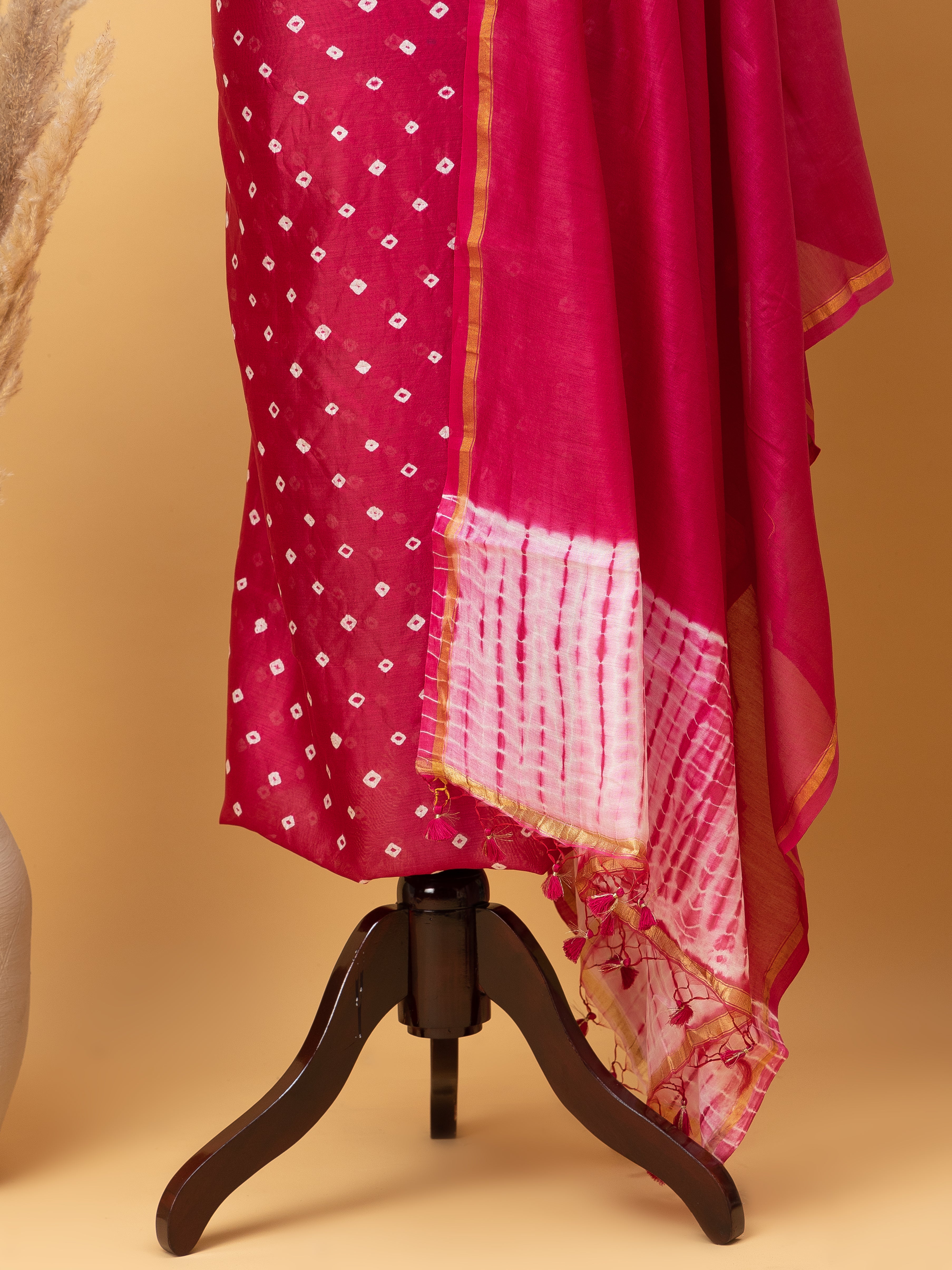 Chanderi Bandhani Suit