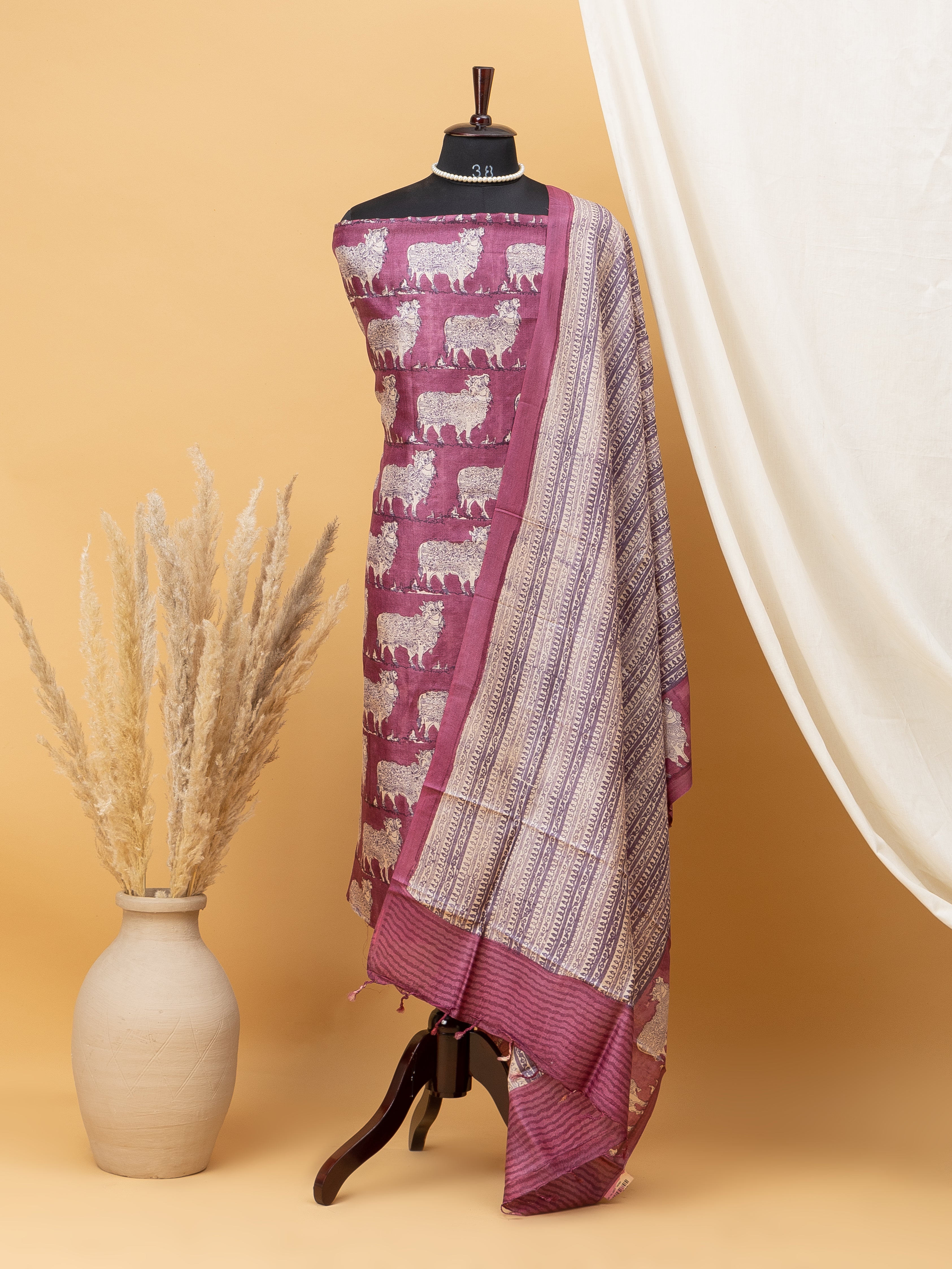 Tusser Nandi Printed Suit