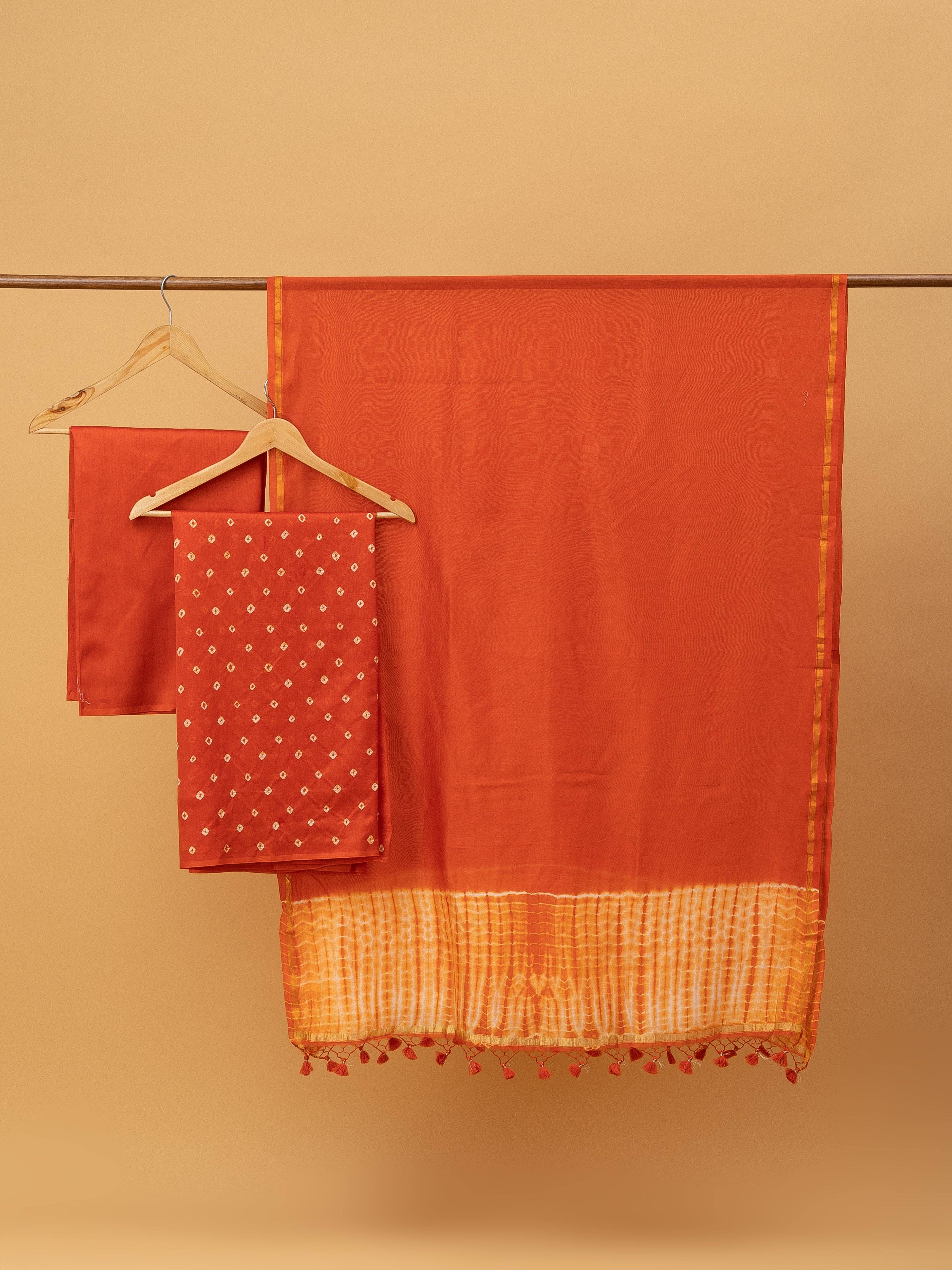 Chanderi Bandhani Suit