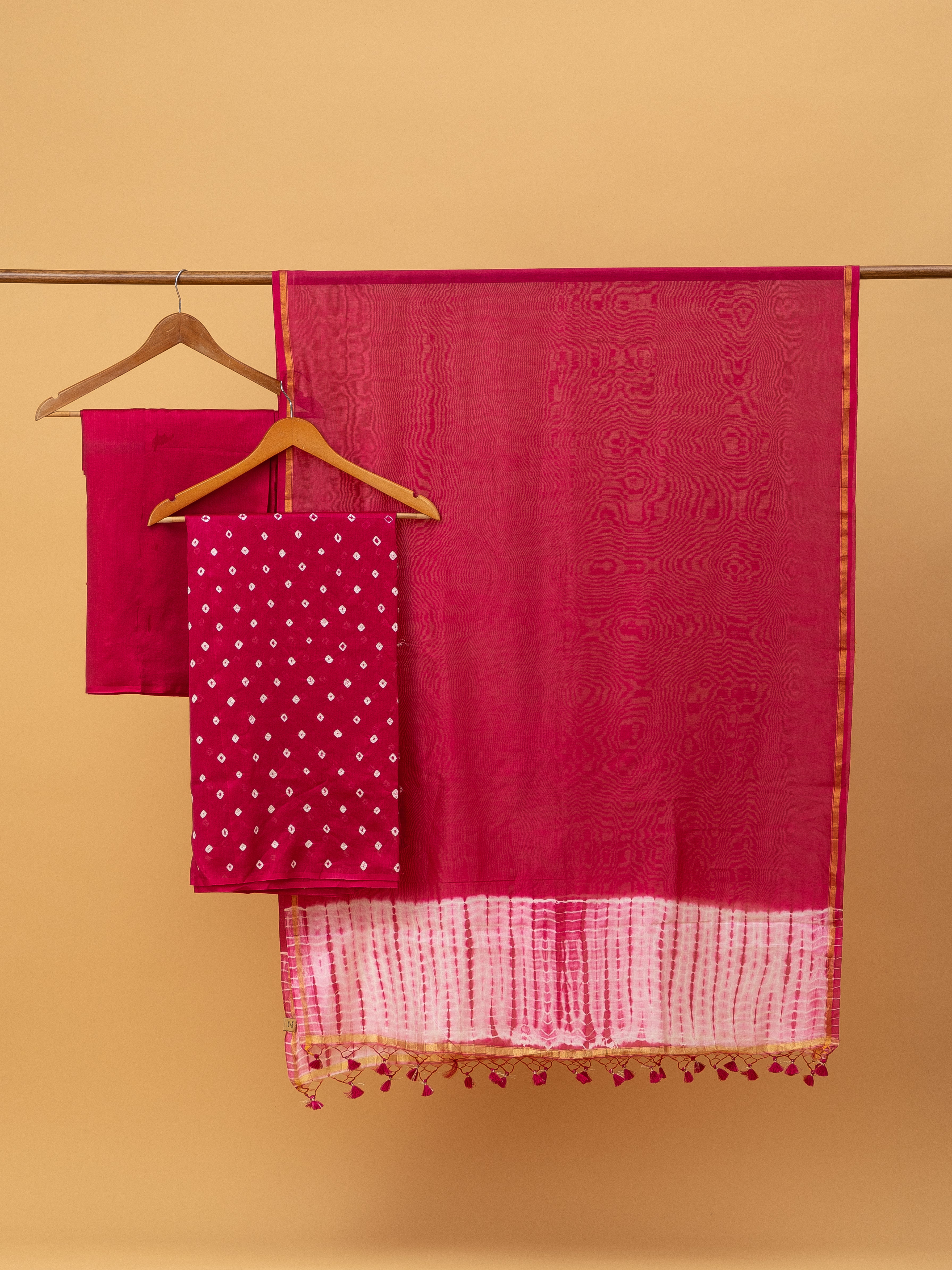 Chanderi Bandhani Suit