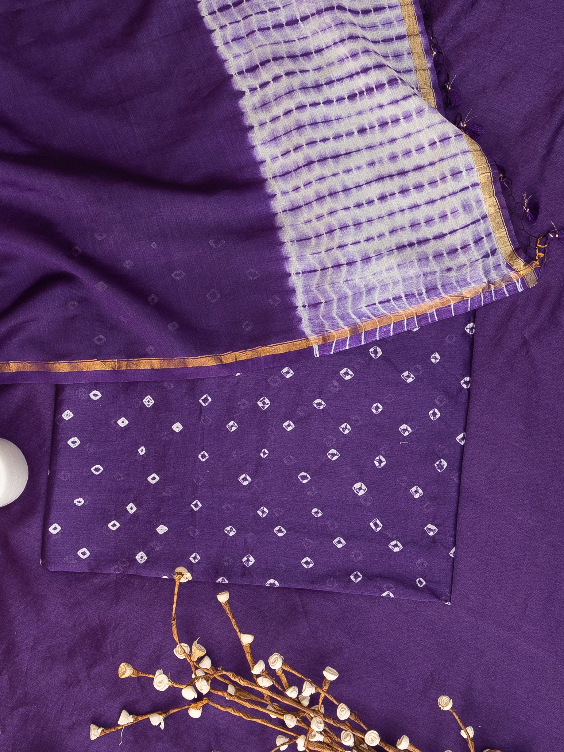 Chanderi Bandhani Suit