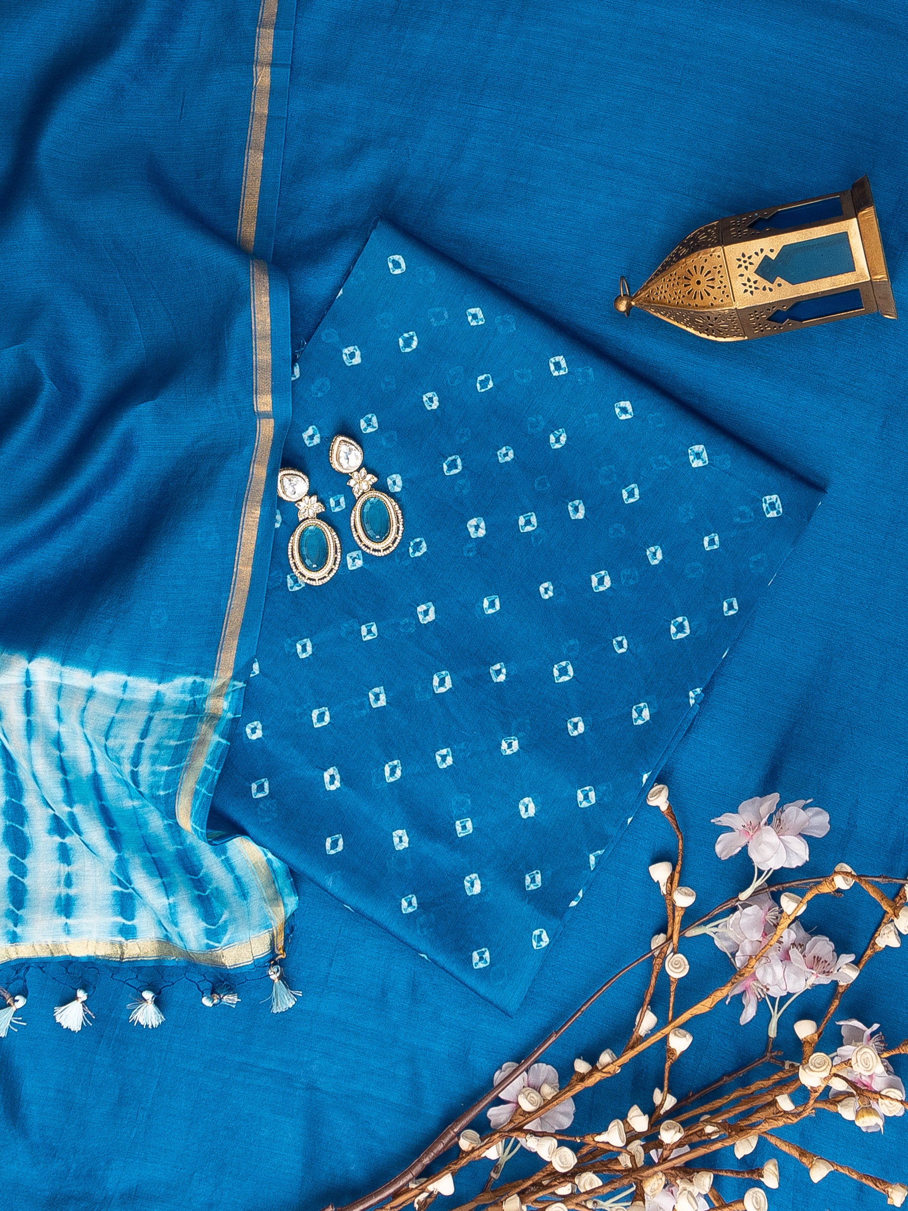 Chanderi Bandhani Suit