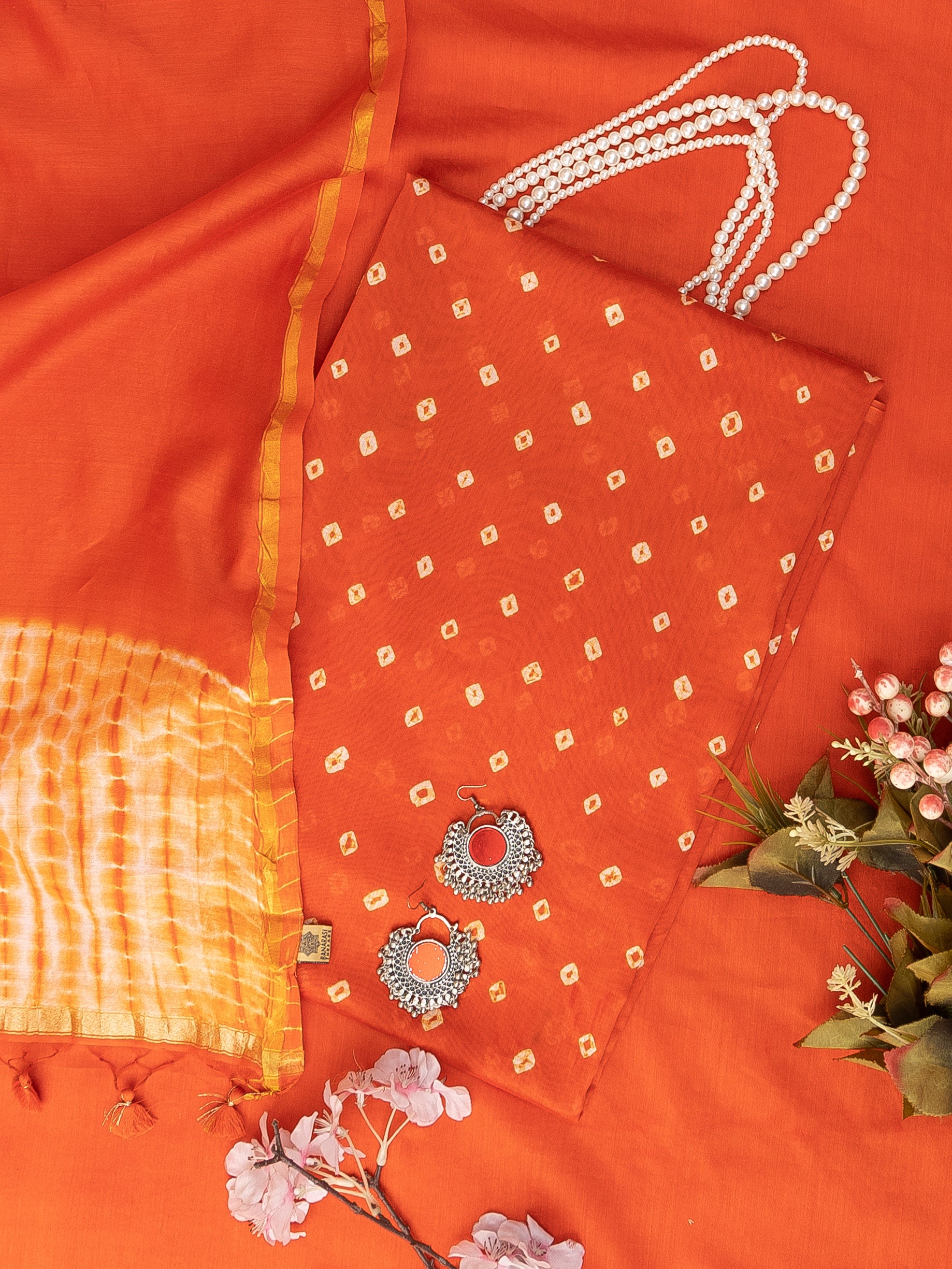 Chanderi Bandhani Suit