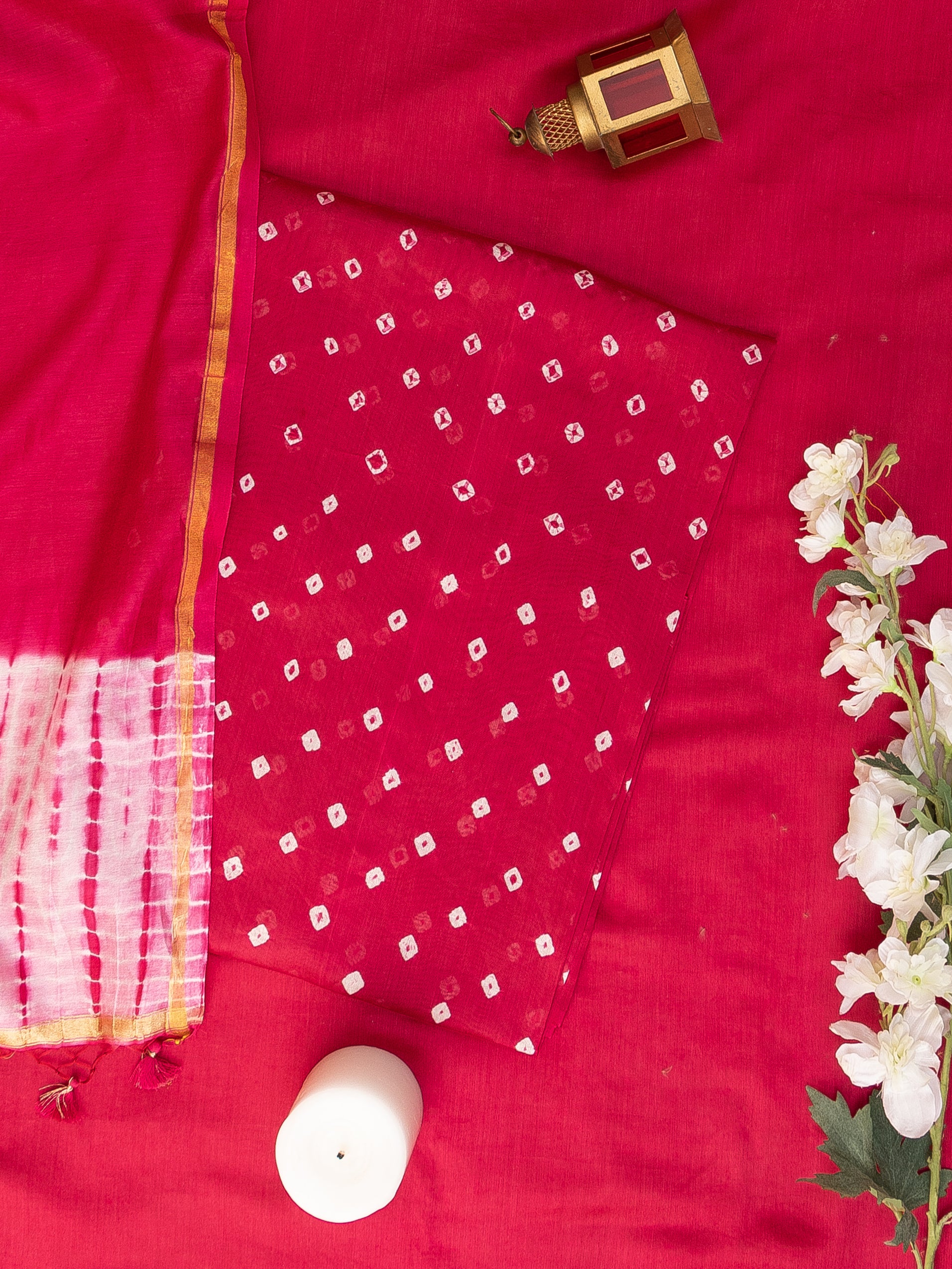Chanderi Bandhani Suit