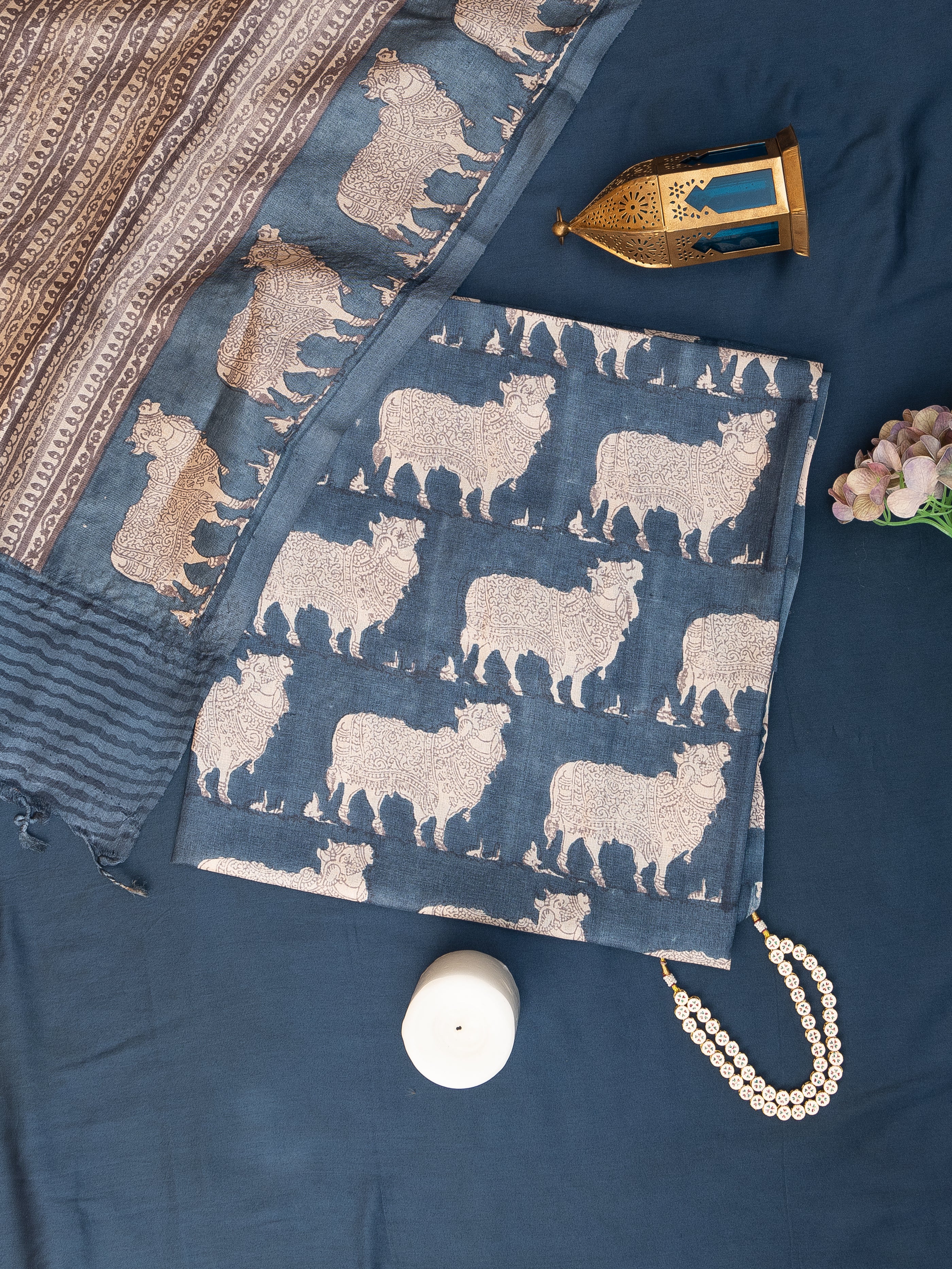 Tusser Nandi Printed Suit
