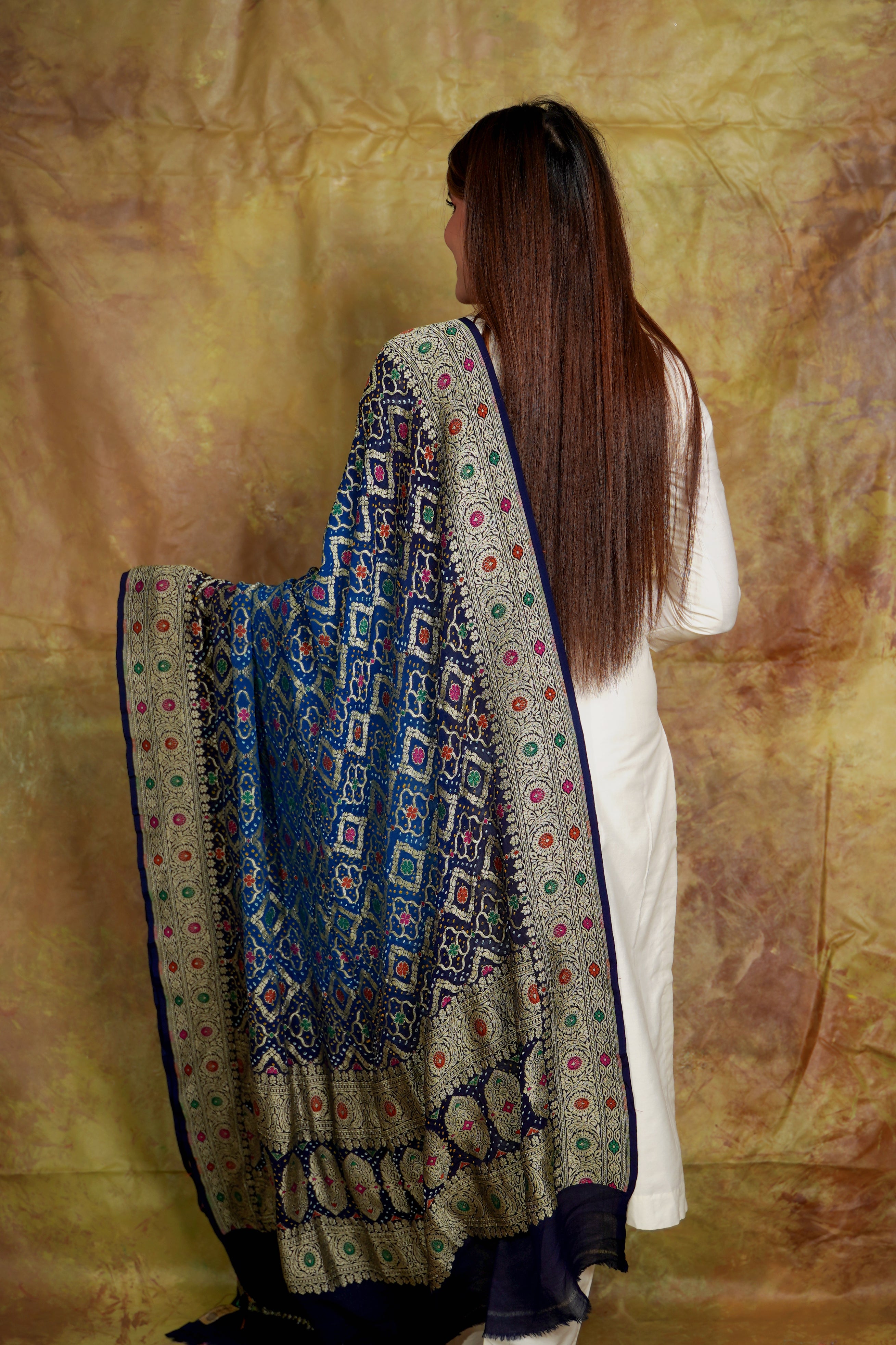 Neemzari Bandhani Dupatta