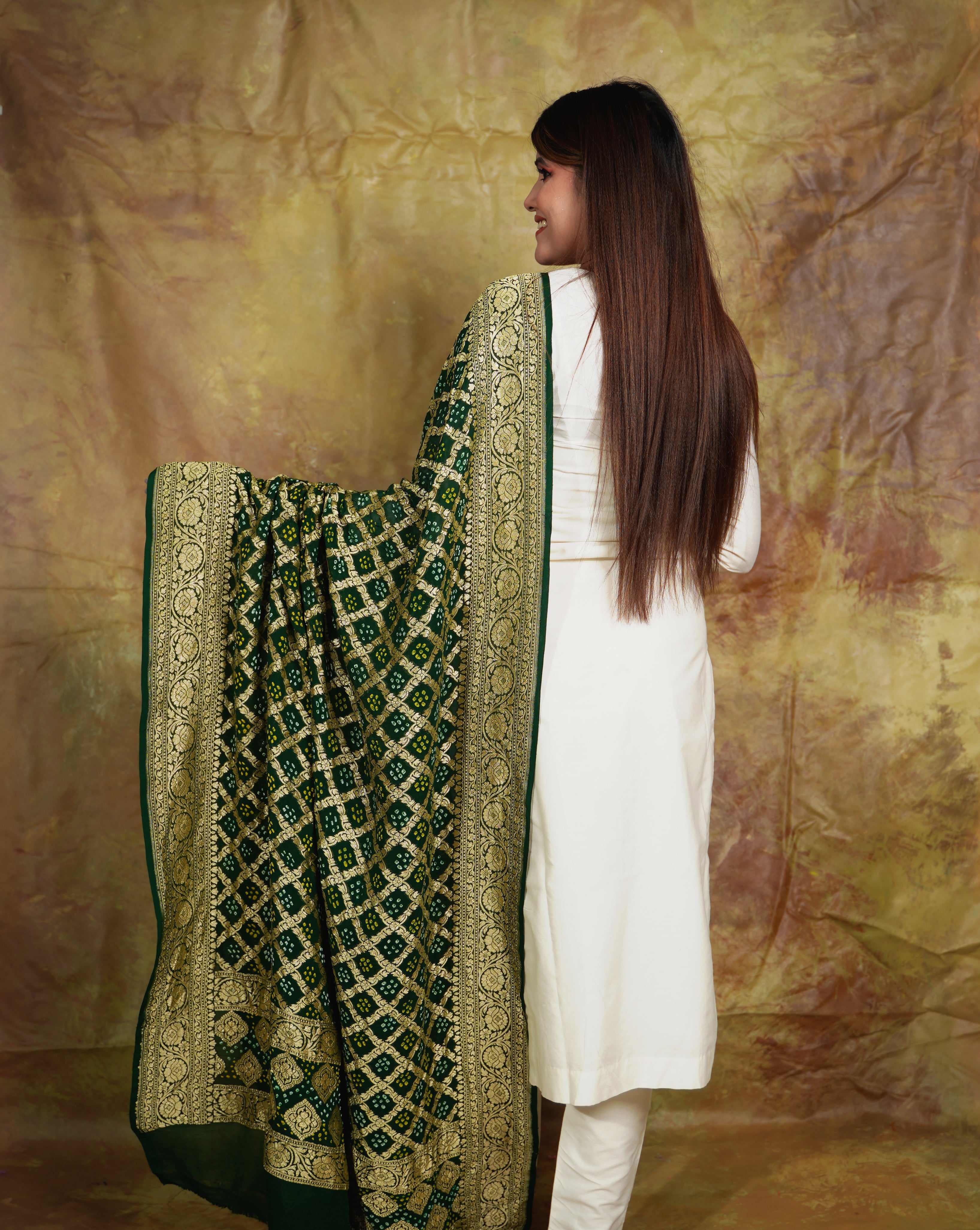 Neemzari Bandhani Dupatta