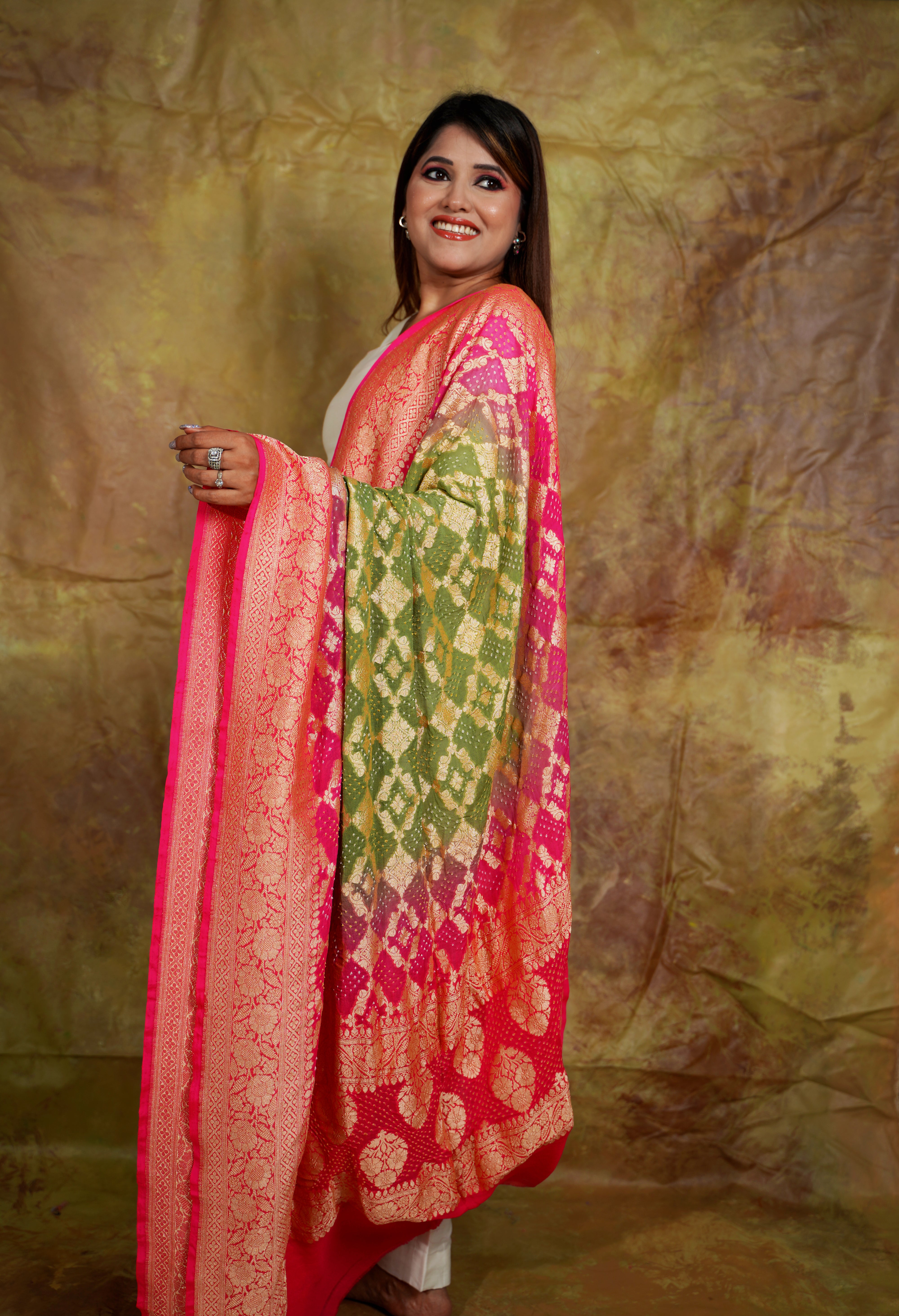 Neemzari Bandhani Dupatta