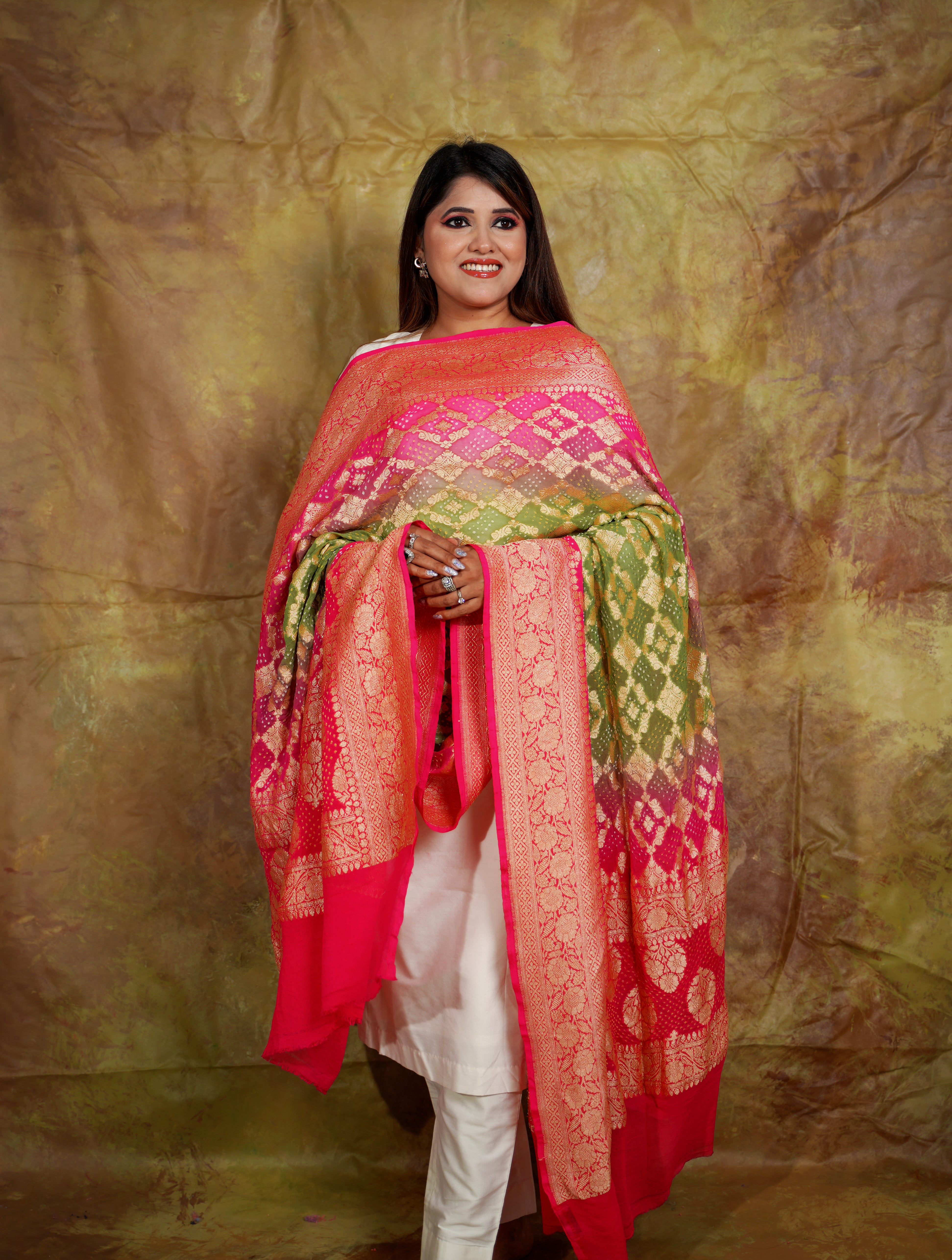 Neemzari Bandhani Dupatta