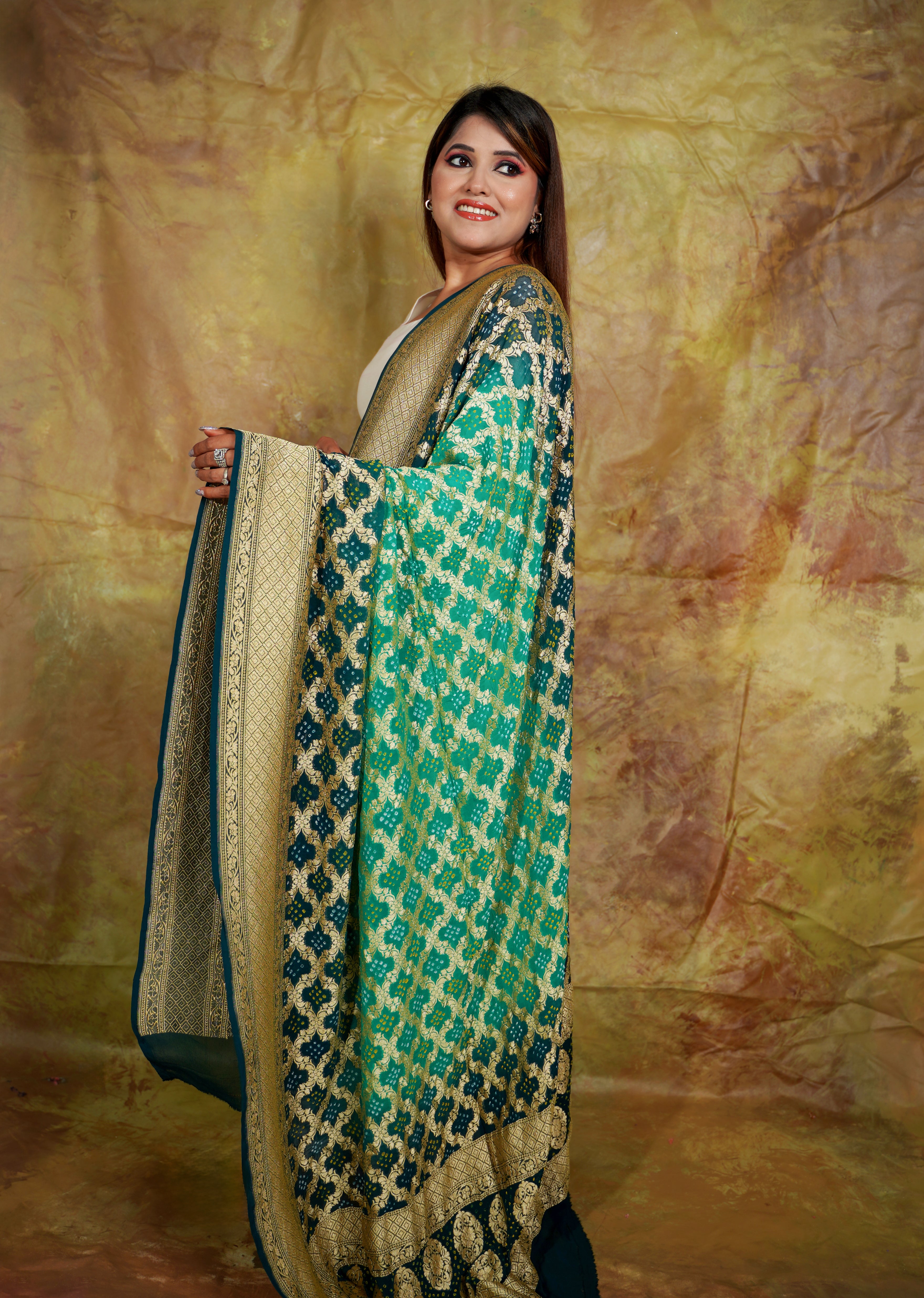 Neemzari Bandhani Dupatta