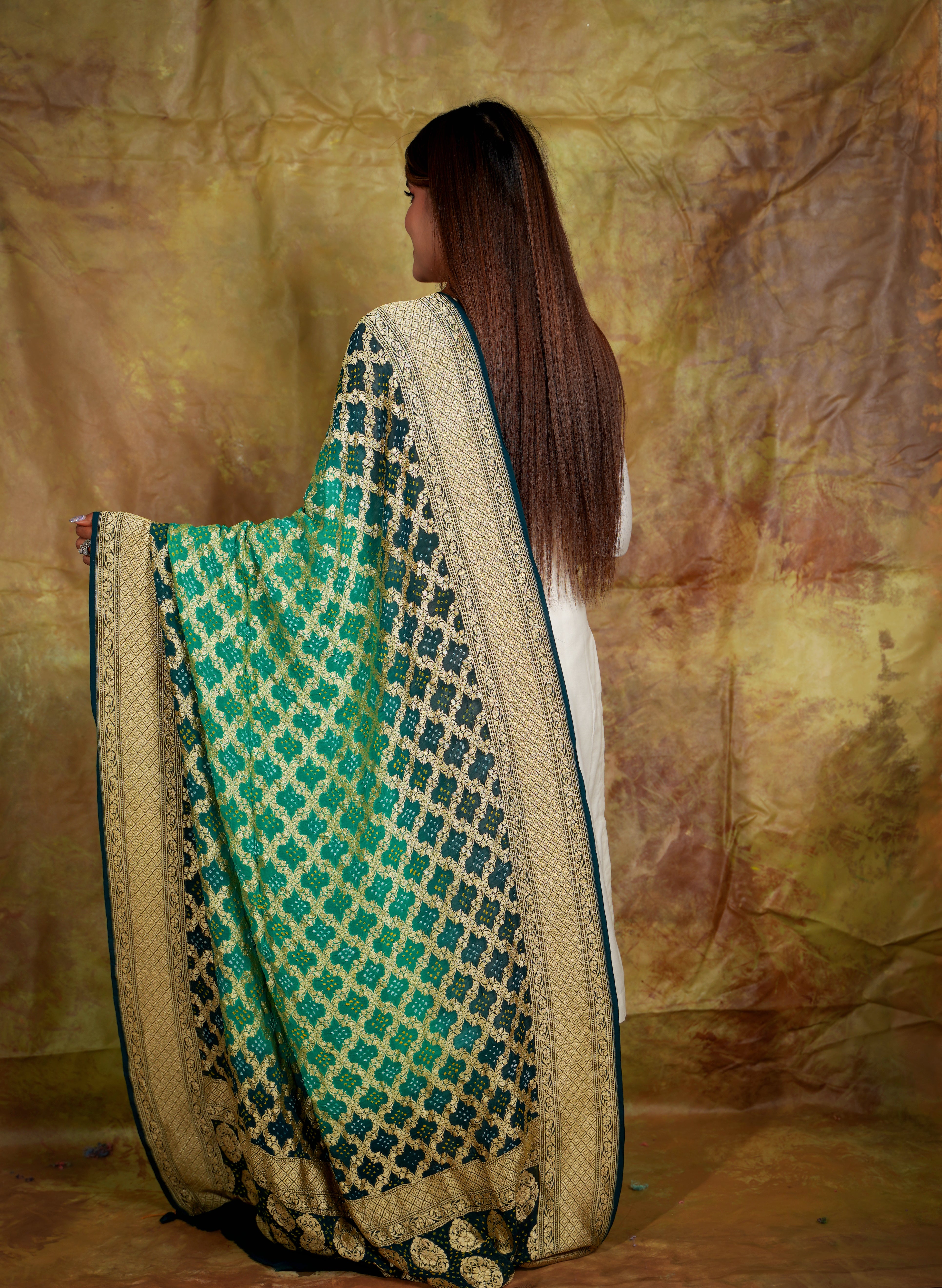 Neemzari Bandhani Dupatta