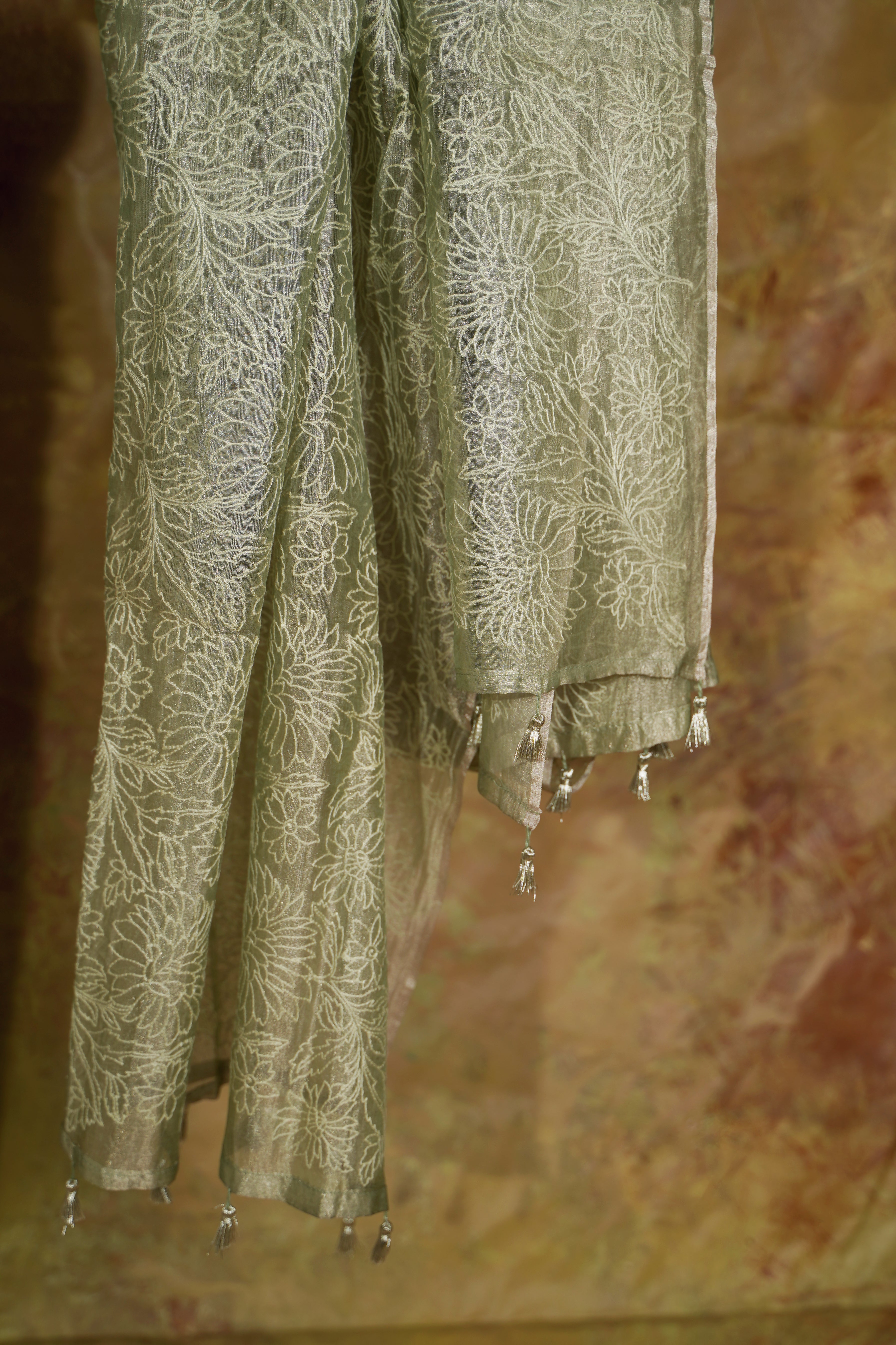 Banarasi Tissue Dupatta (Pastel Green)