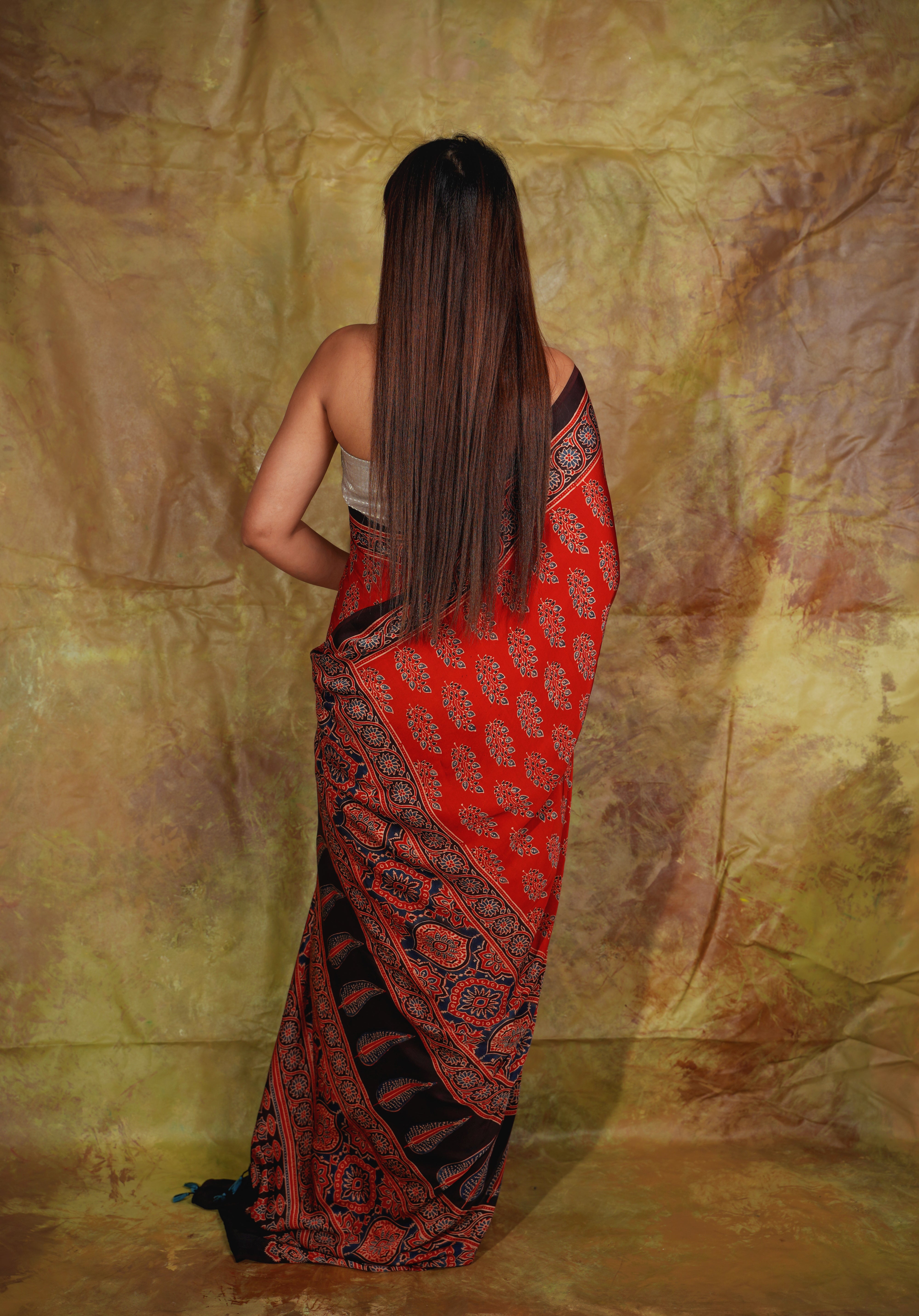 Ajrak Saree