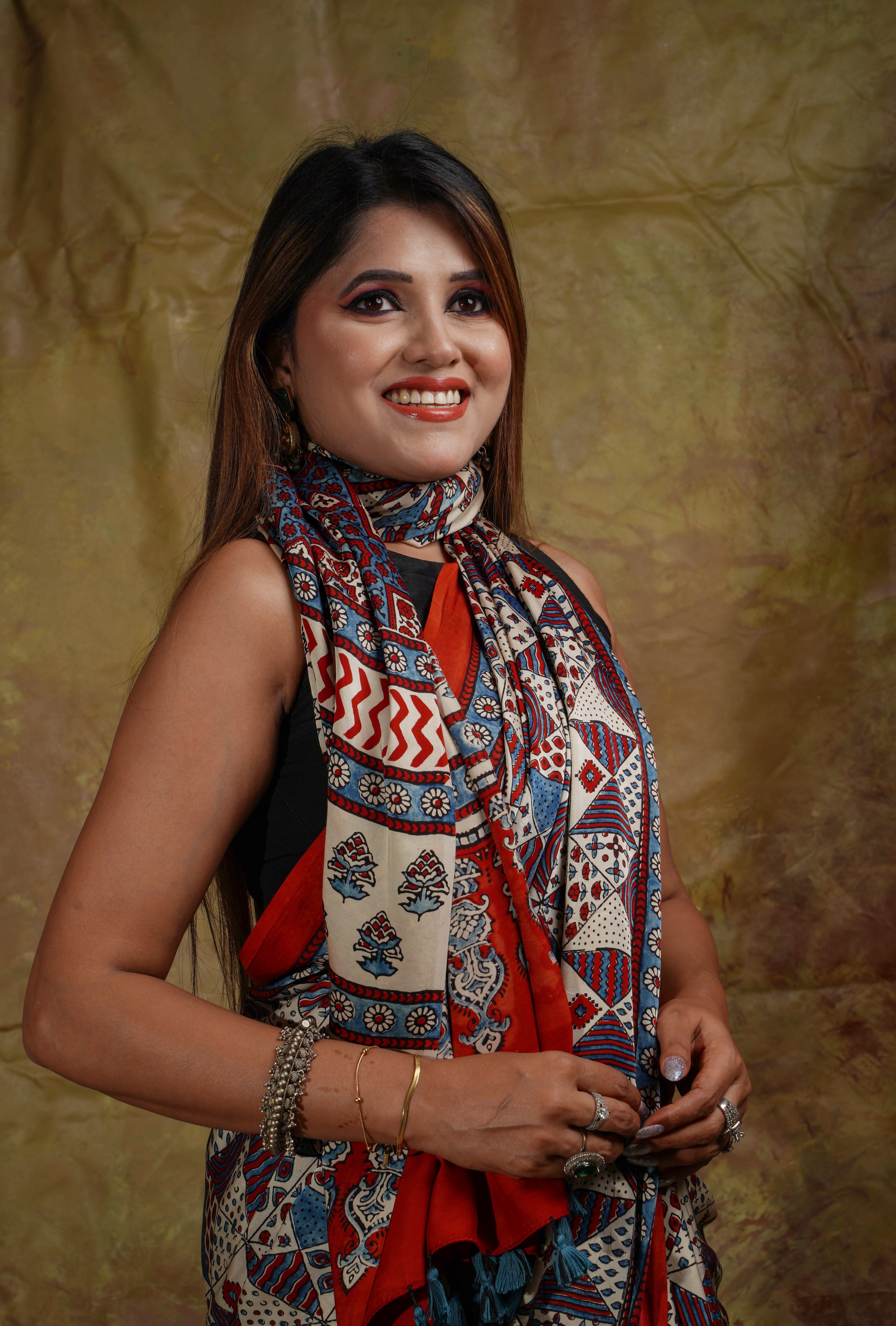 Ajrak Saree