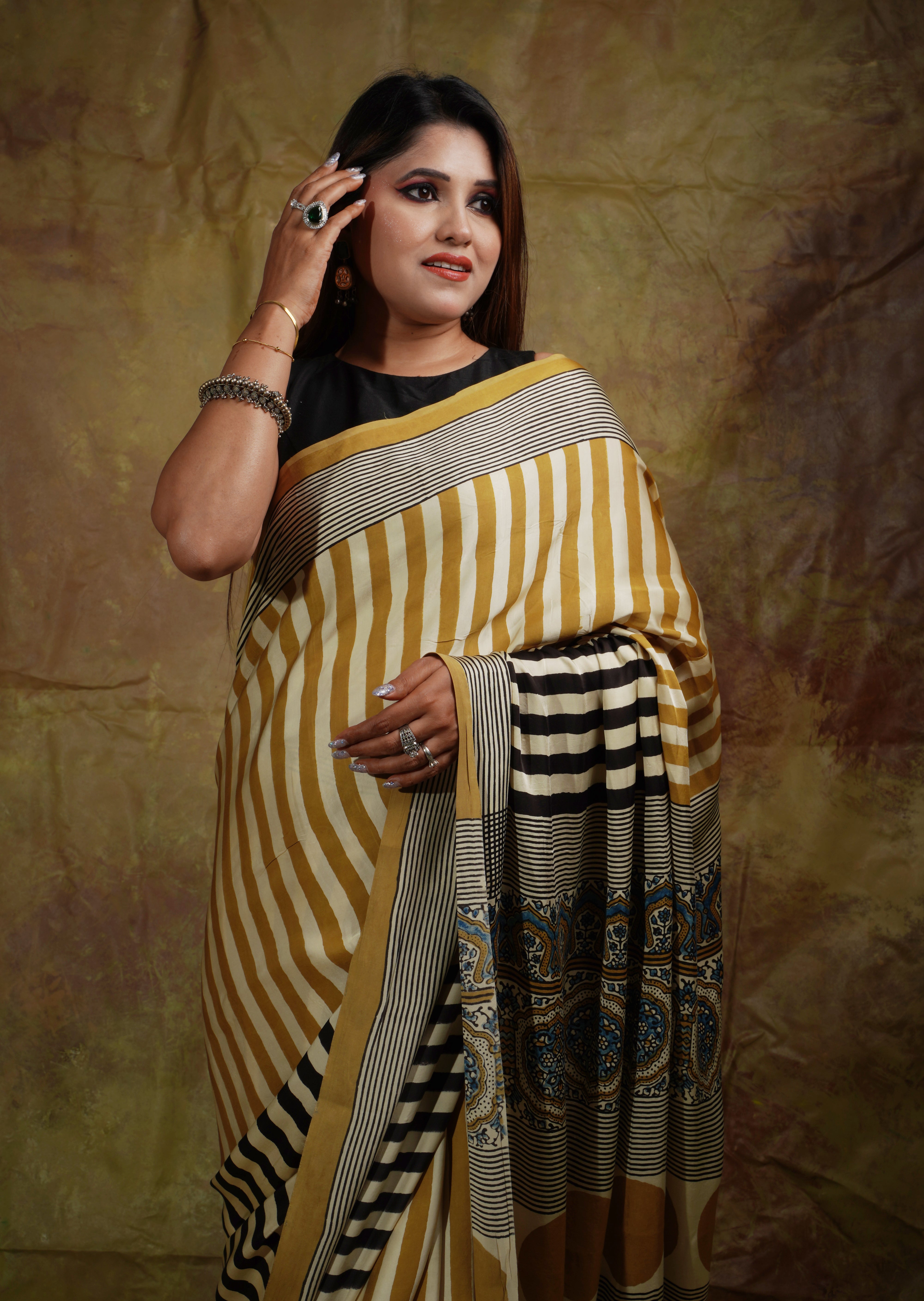Ajrak Sarees