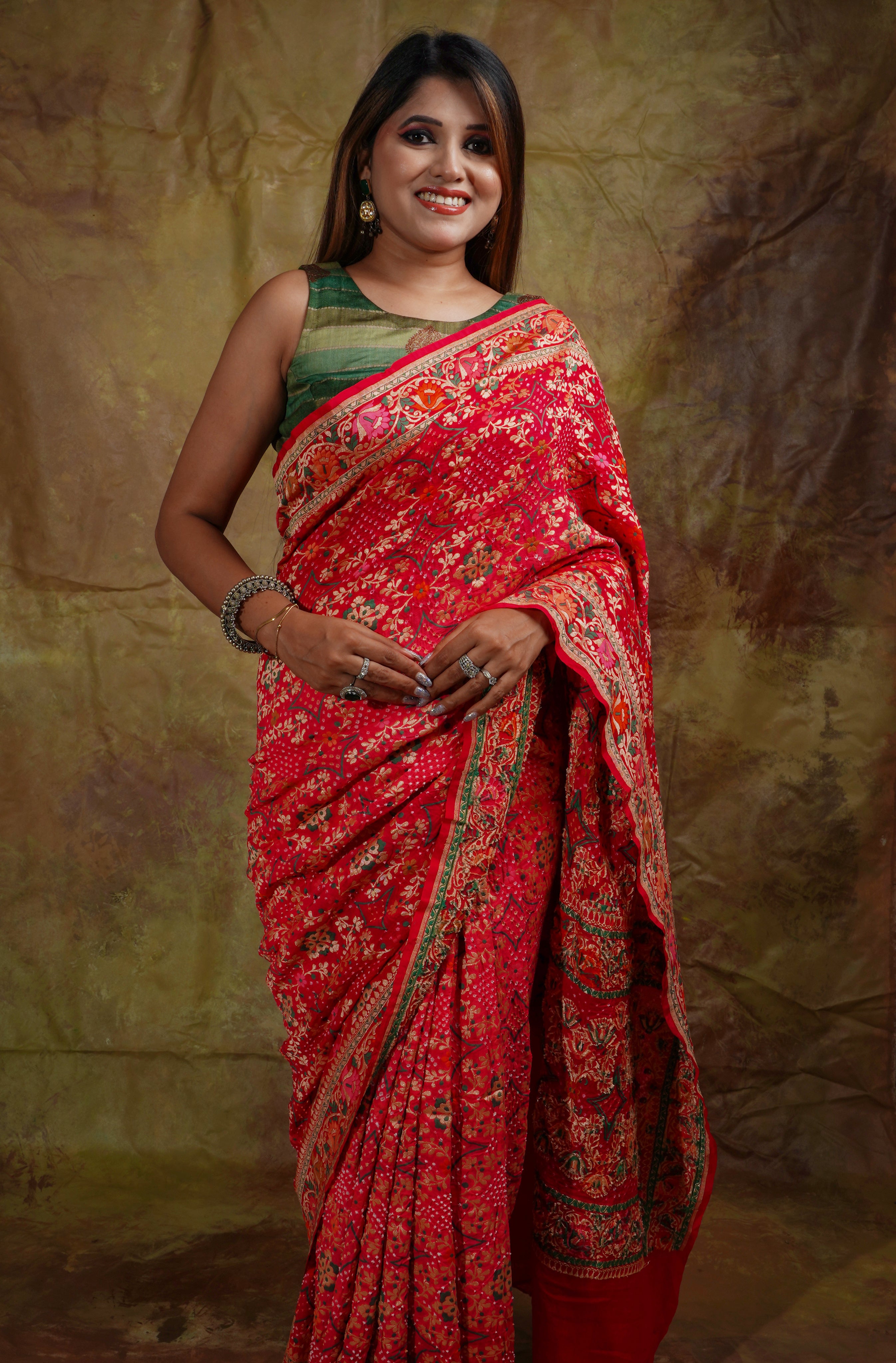 Banarasi Bandhani Saree