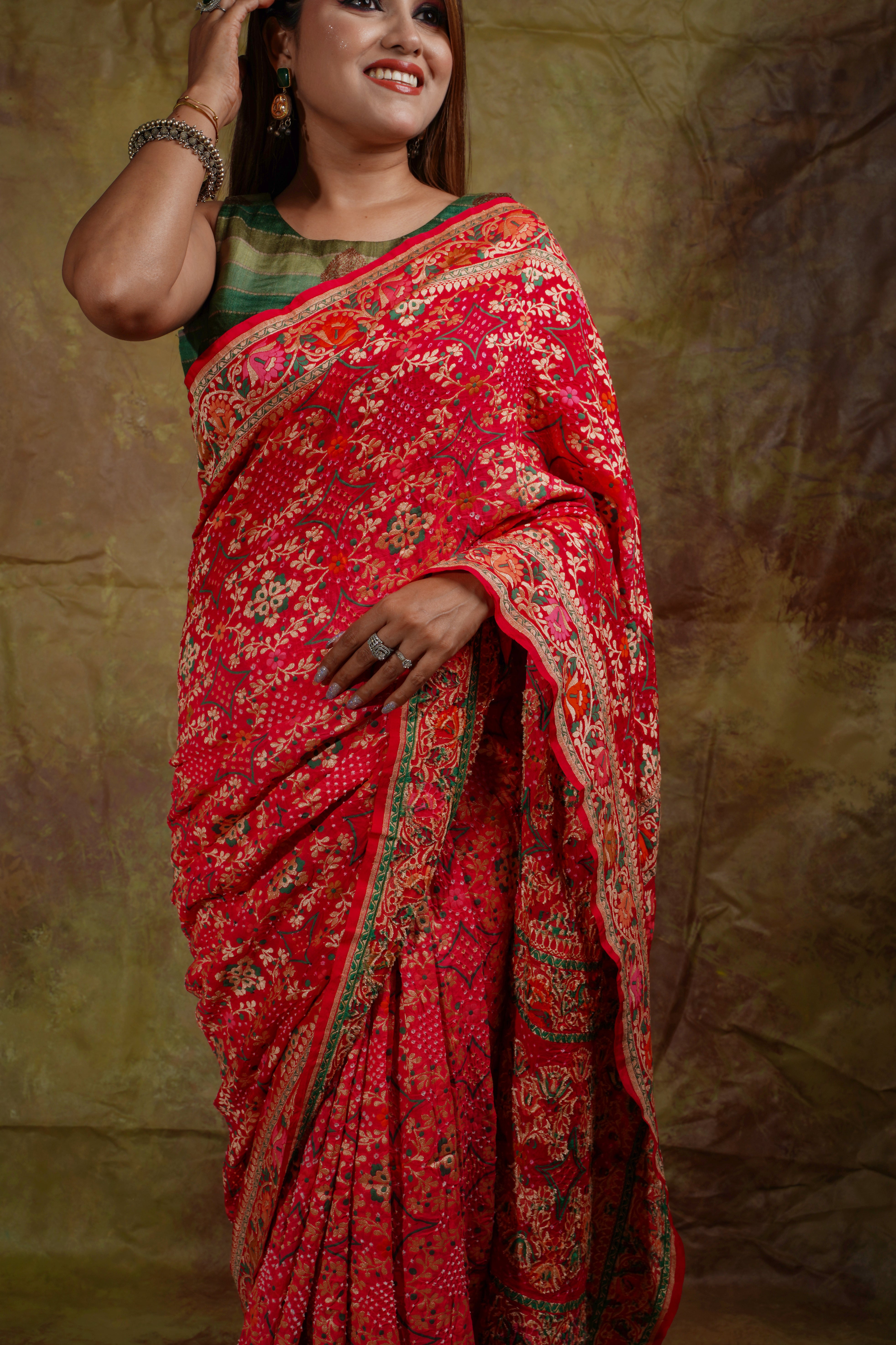 Banarasi Bandhani Saree
