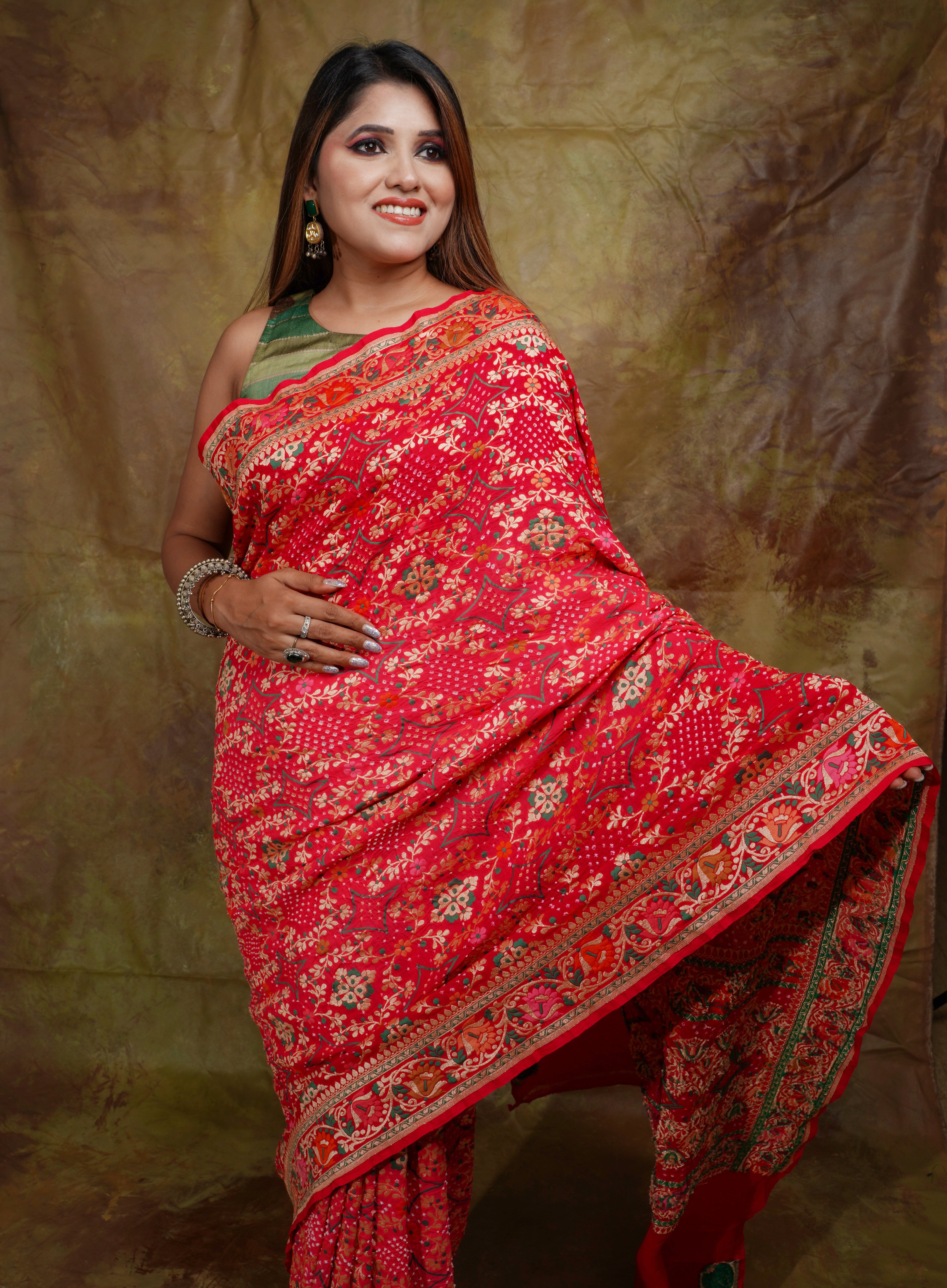 Banarasi Bandhani Saree