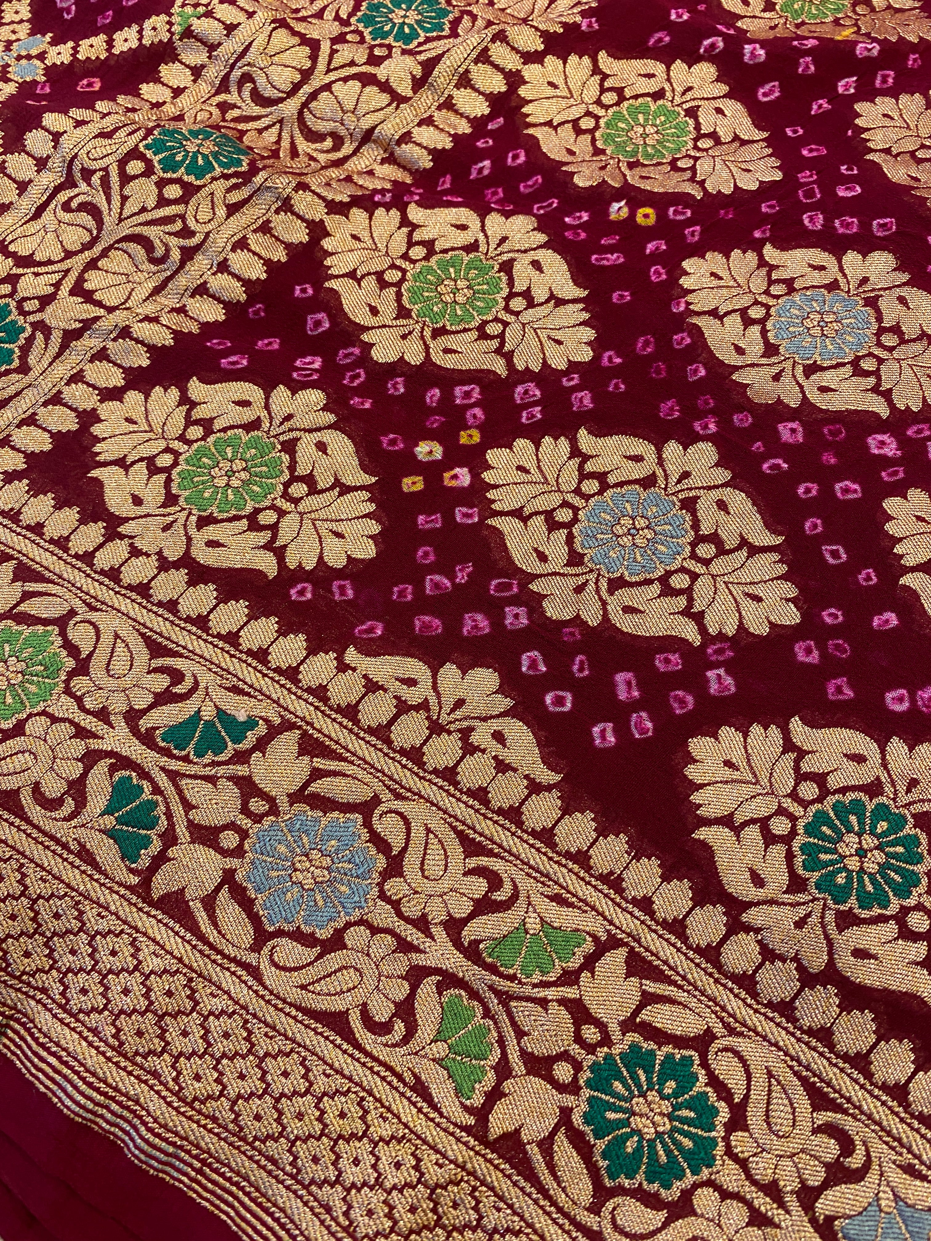 Banarasi Banadhani meenakari saree