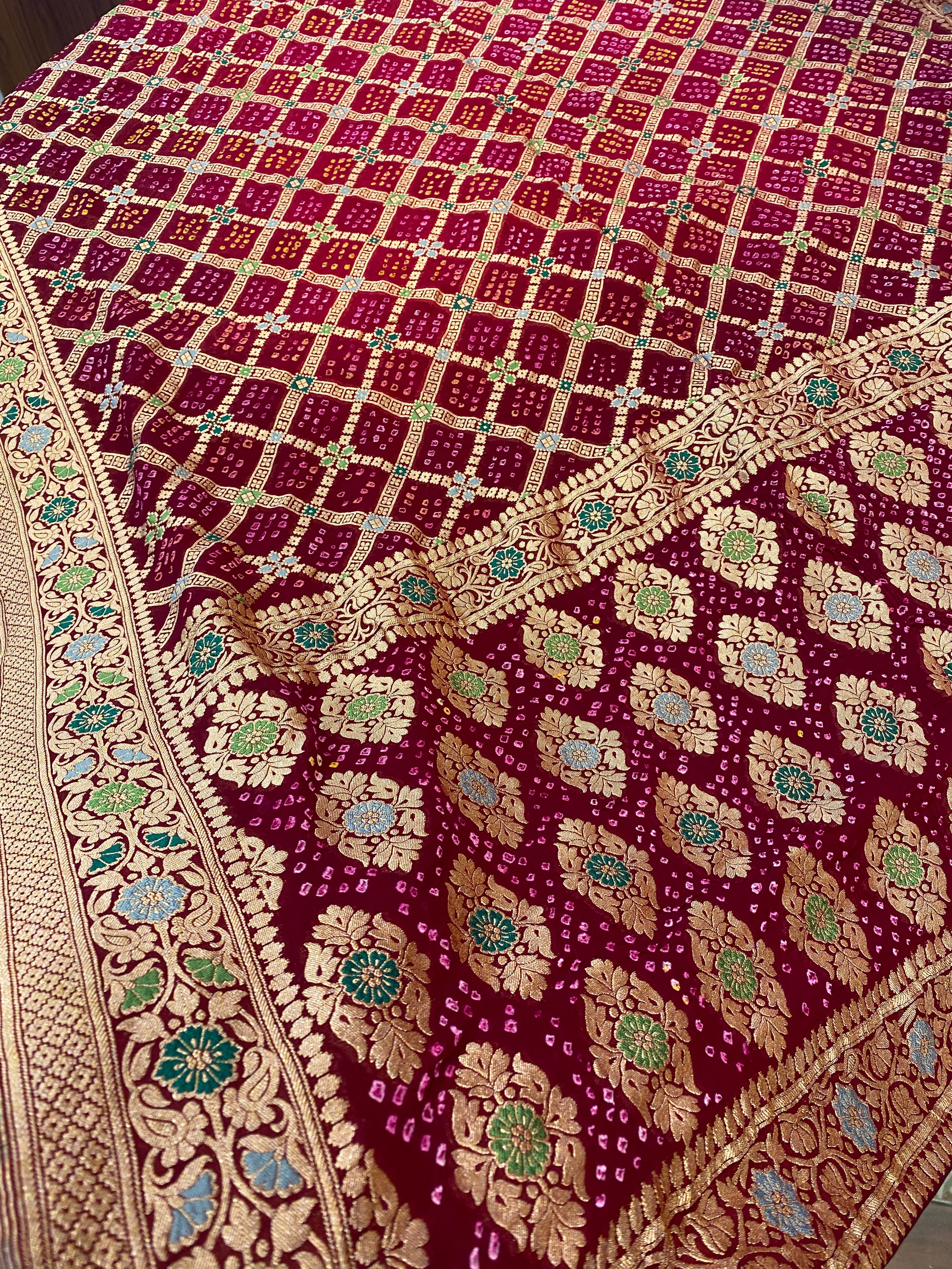 Banarasi Banadhani meenakari saree