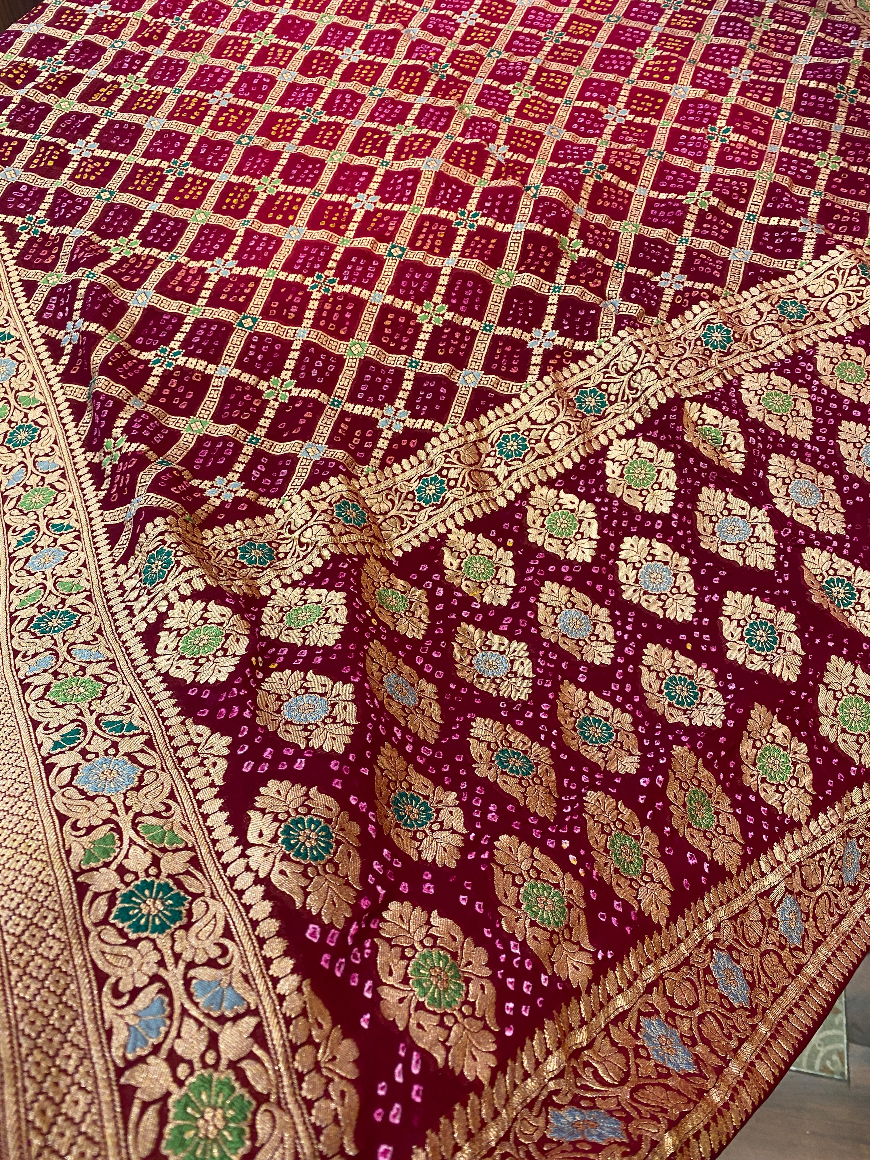 Banarasi Banadhani meenakari saree