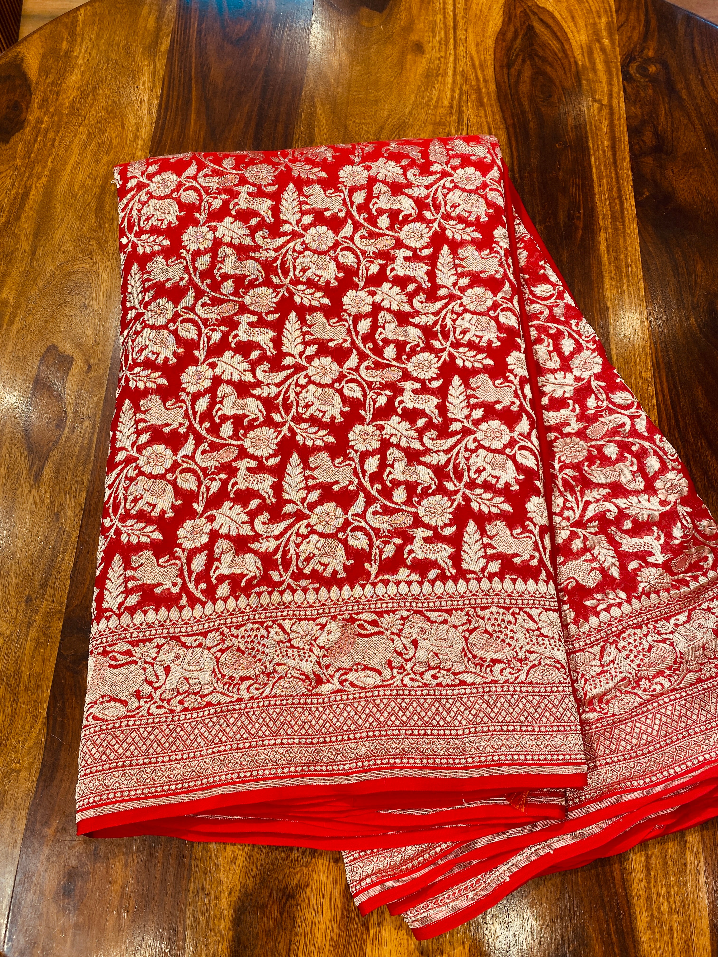 Khaddi Georgette Saree (Shikargah)
