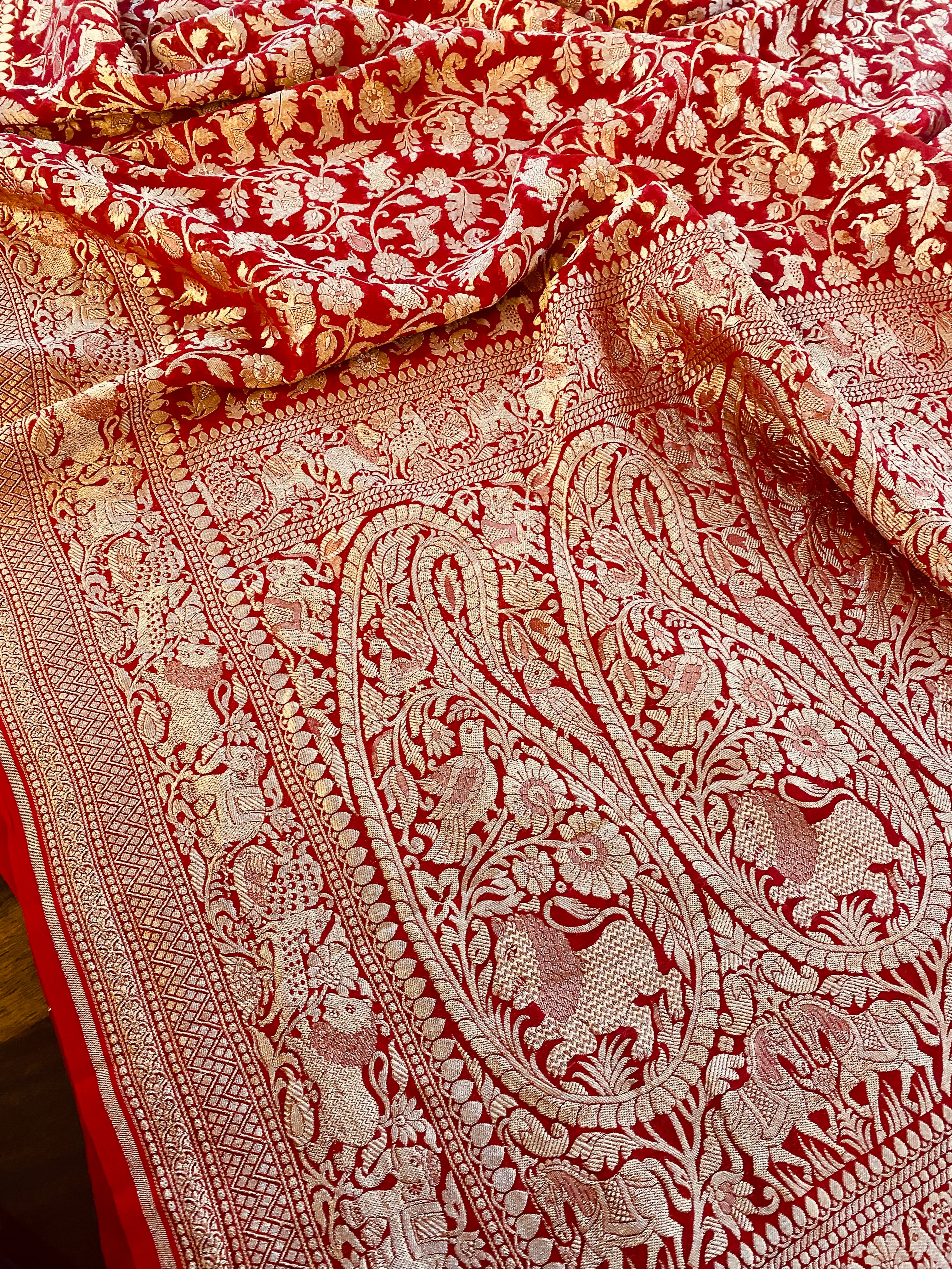 Khaddi Georgette Saree (Shikargah)