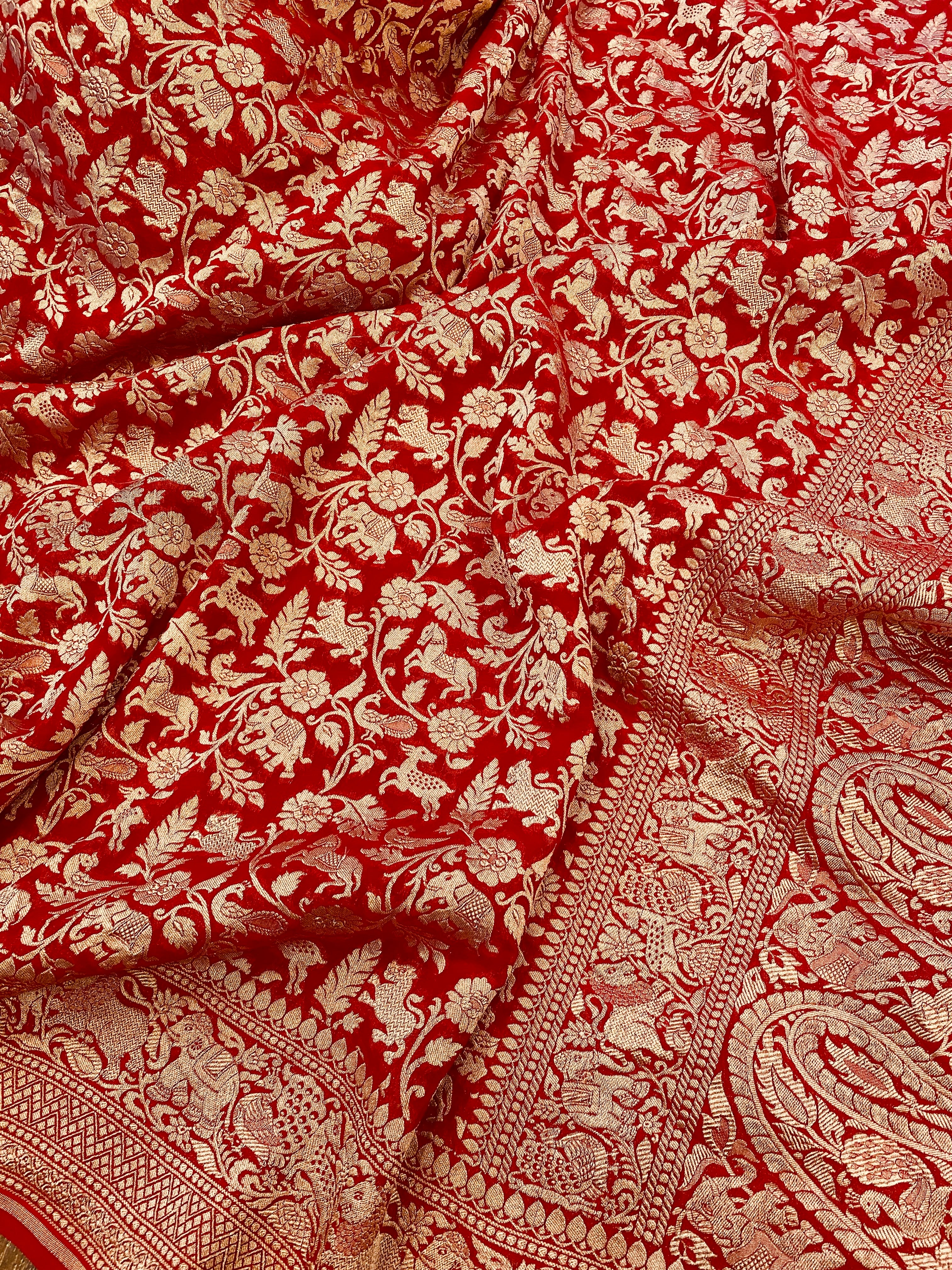 Khaddi Georgette Saree (Shikargah)