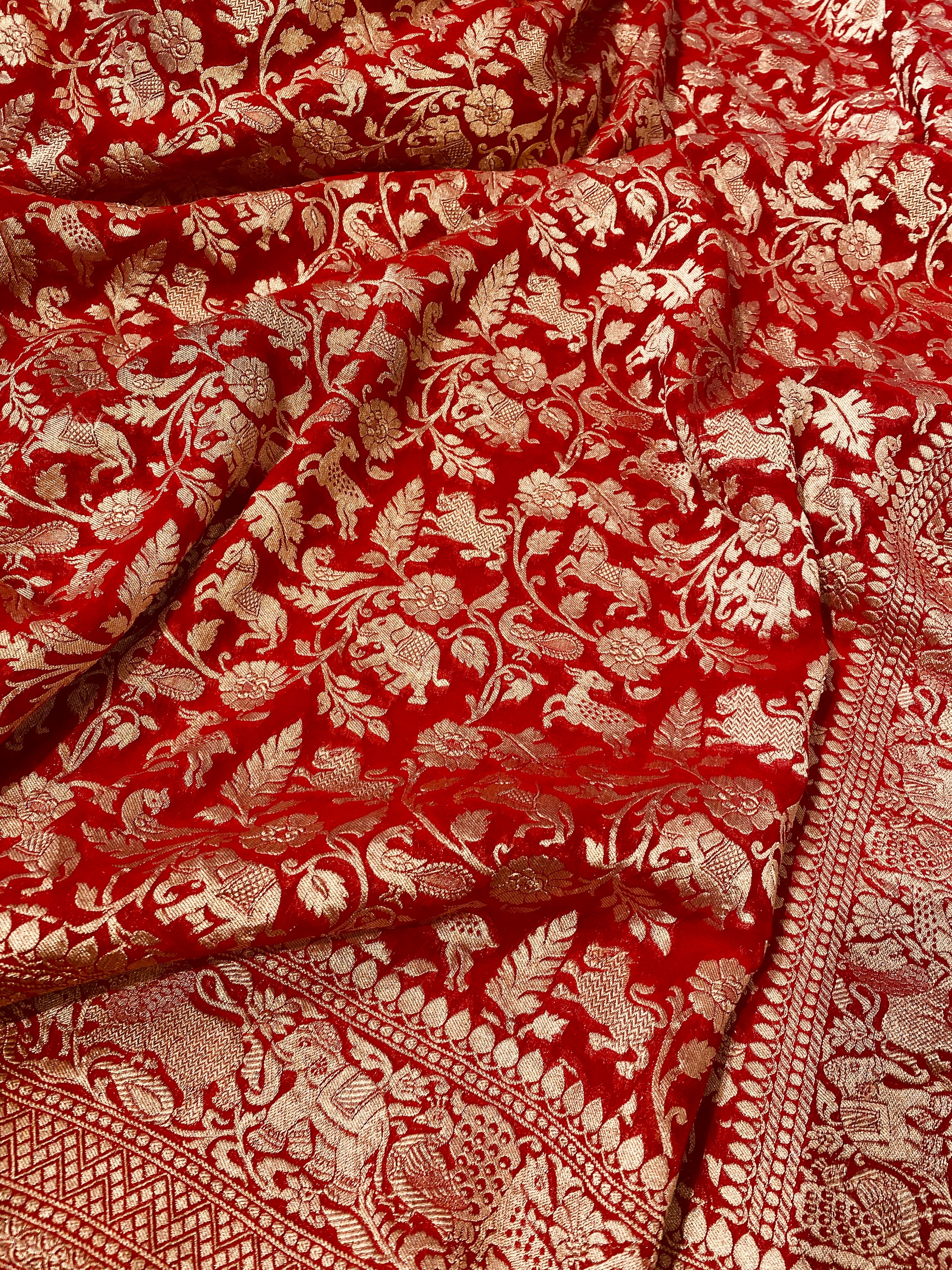 Khaddi Georgette Saree (Shikargah)