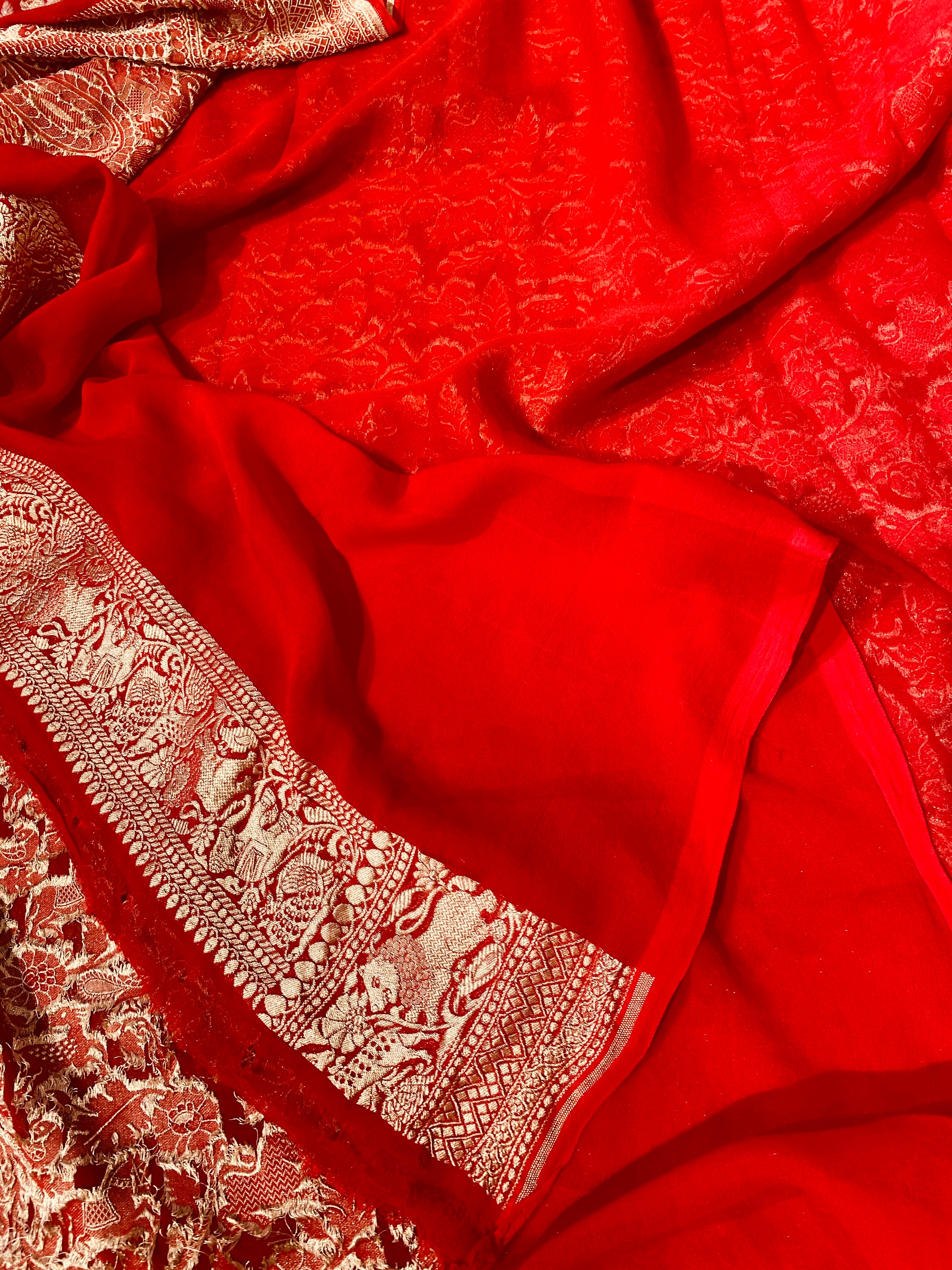 Khaddi Georgette Saree (Shikargah)