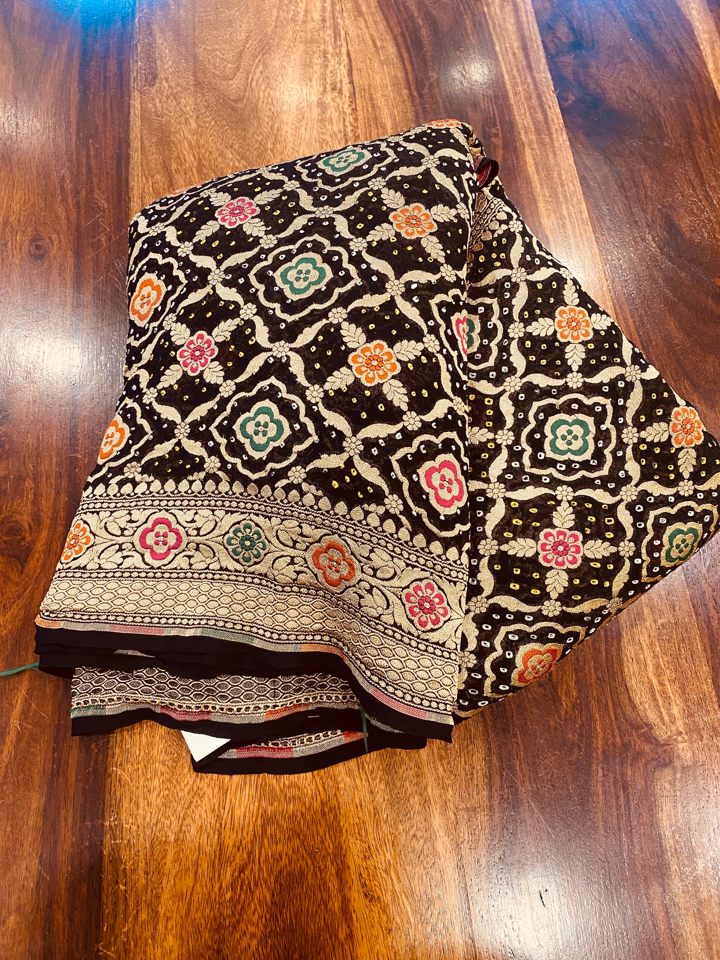 Meenakari Banarasi Bandhani Saree