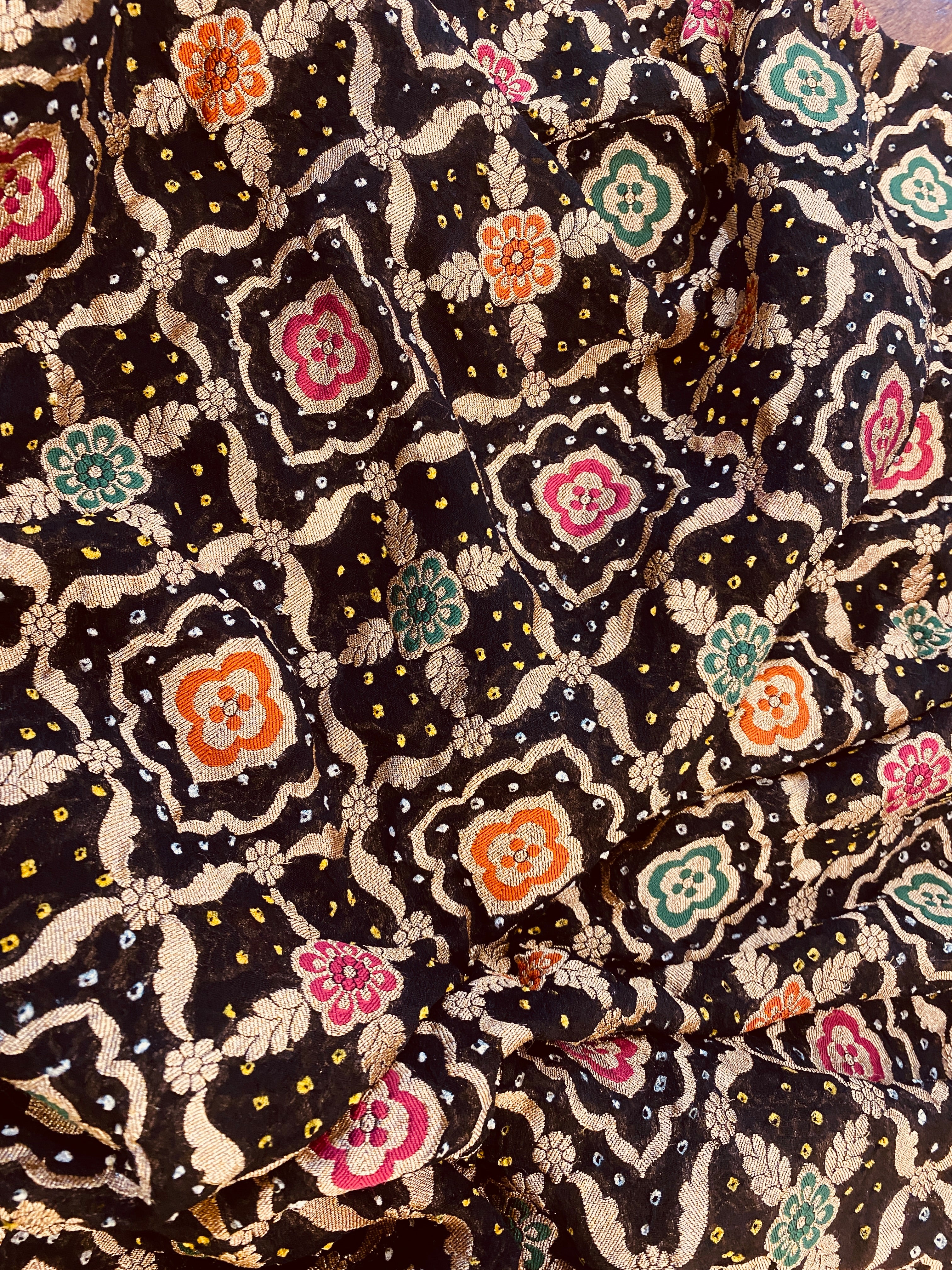 Meenakari Banarasi Bandhani Saree