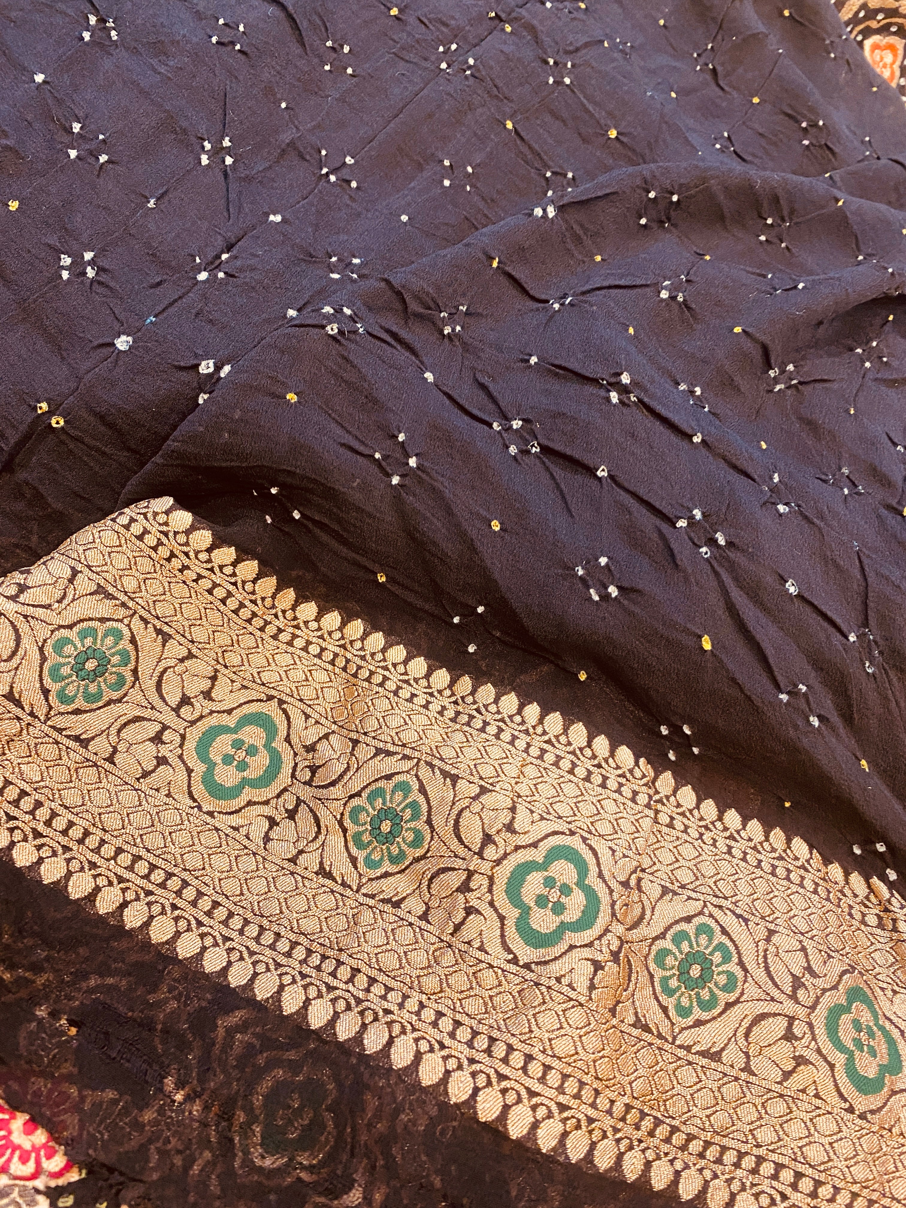 Meenakari Banarasi Bandhani Saree