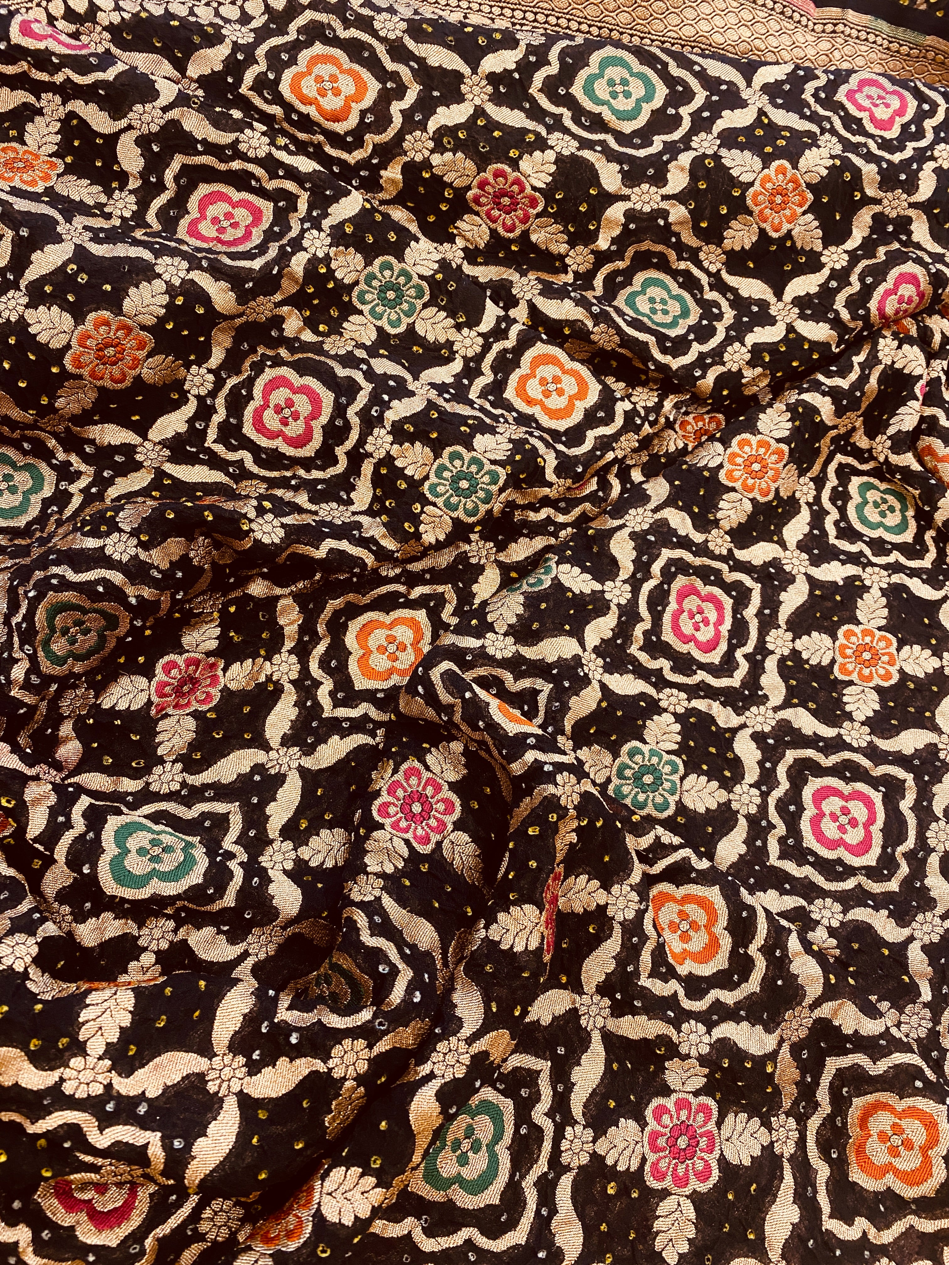 Meenakari Banarasi Bandhani Saree