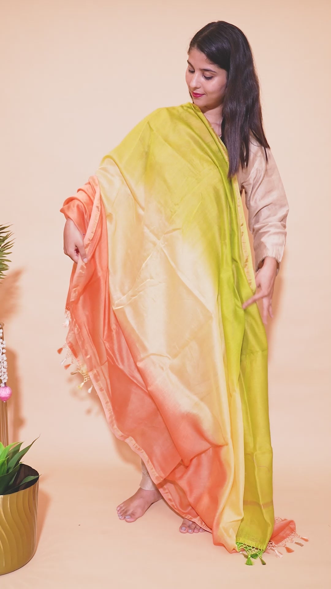 Pure Chanderi Plain Dupatta